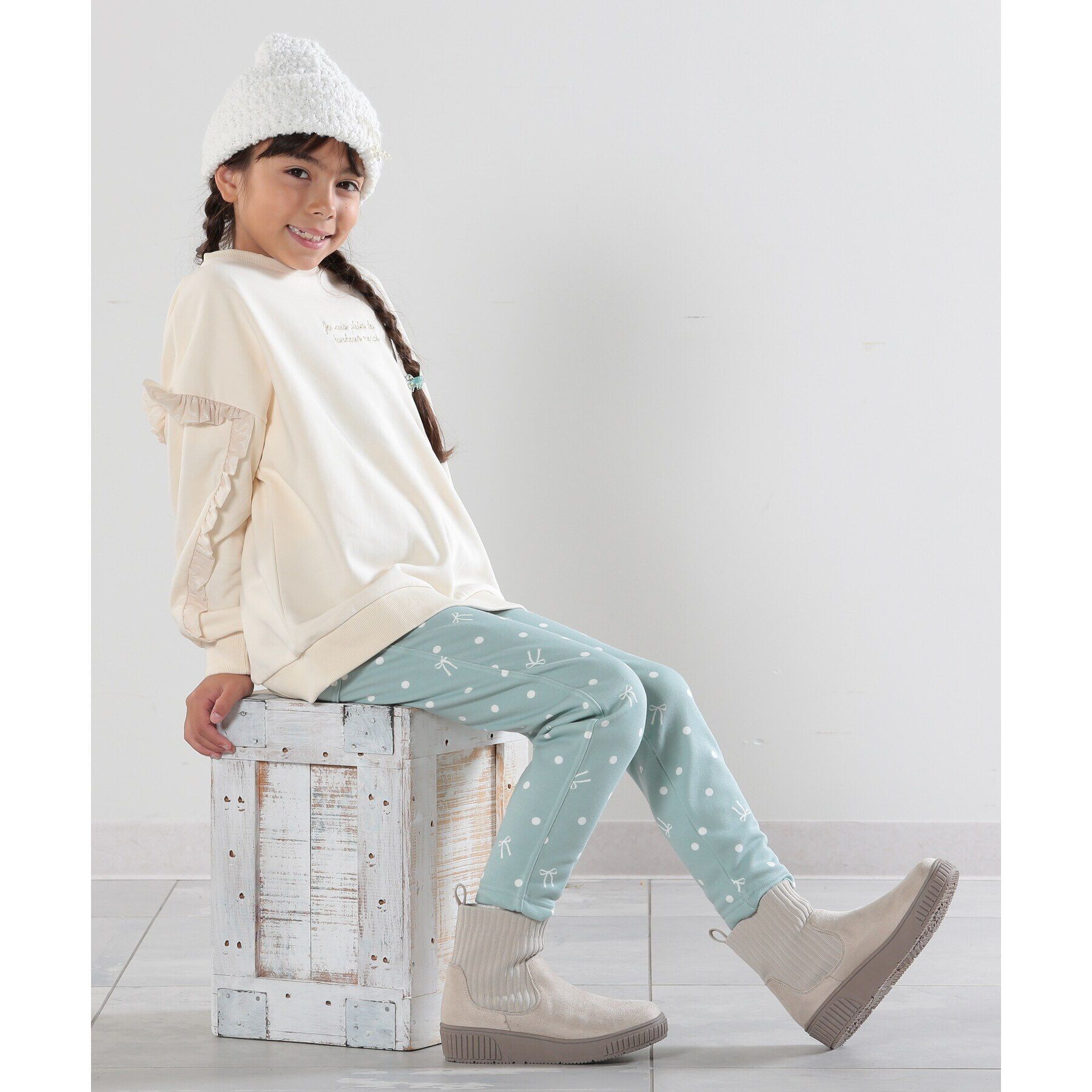 SHOO･LA･RUE「【110-140cm/男女兼用】裏シャギー総柄パンツ」|その他|