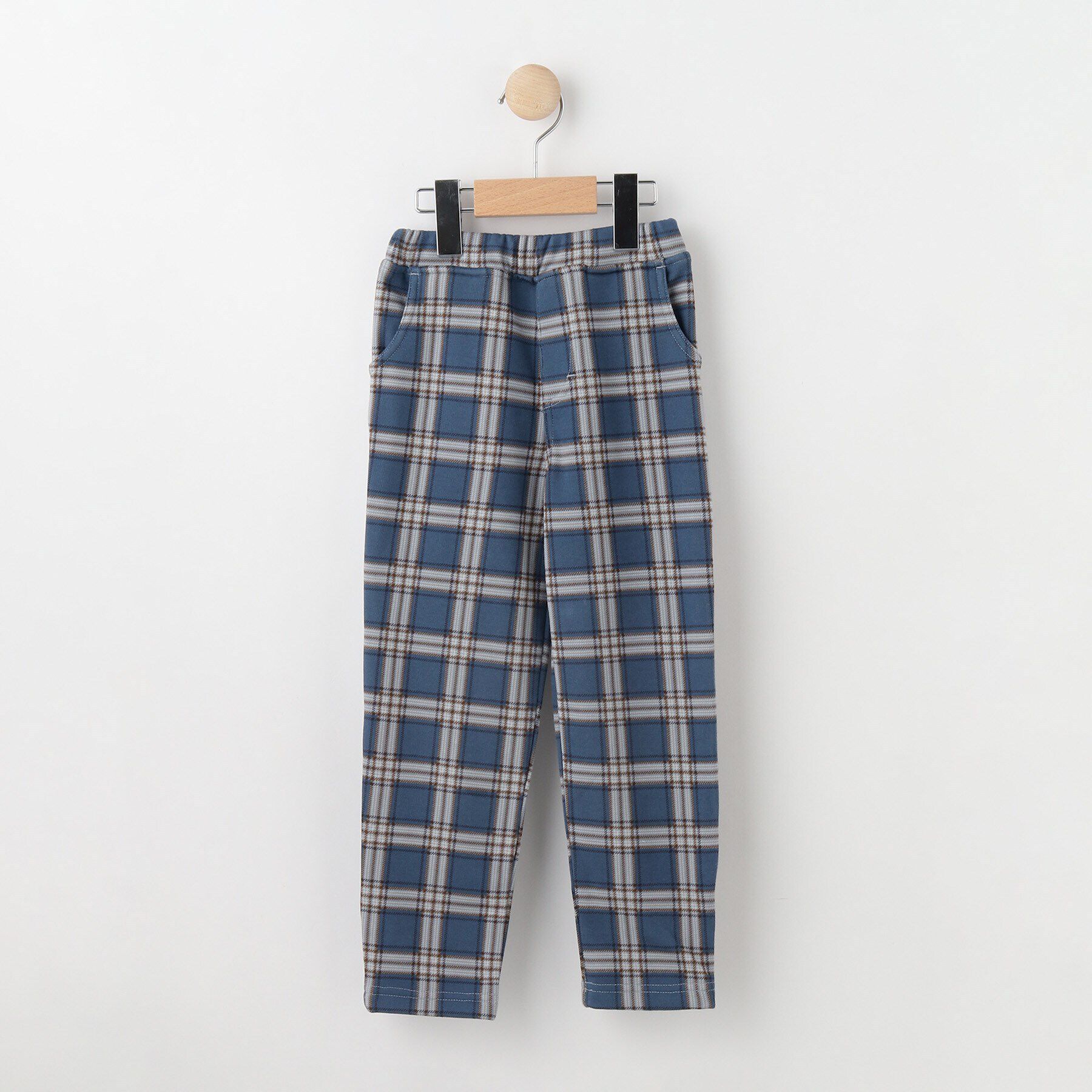 SHOO･LA･RUE「【110-140cm/男女兼用】裏シャギー総柄パンツ」|その他|ブルー(293)