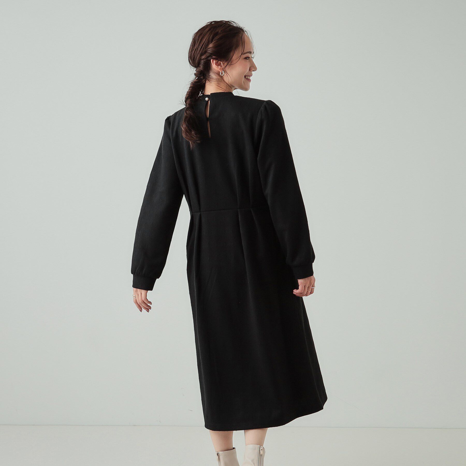 SHOO･LA･RUE「【S-LL】チェック柄 ウエストタックワンピース」|ワンピース|