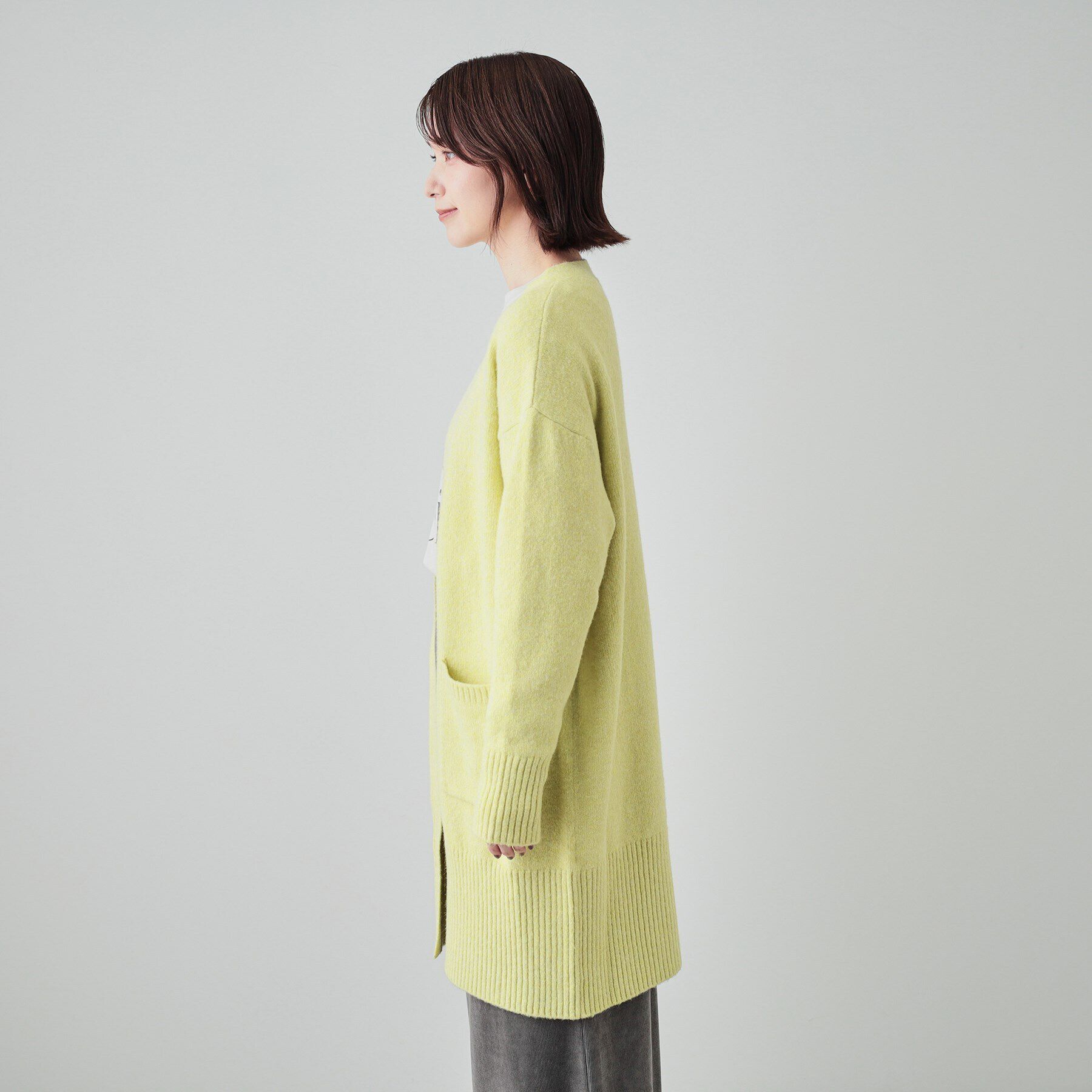 SHOO･LA･RUE「【S-LL】Iラインですっきり見え ふわふわトッパーカーディガン」|カーディガン|