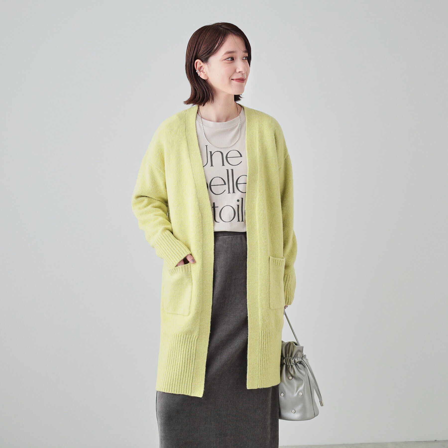 SHOO･LA･RUE「【S-LL】Iラインですっきり見え ふわふわトッパーカーディガン」|カーディガン|