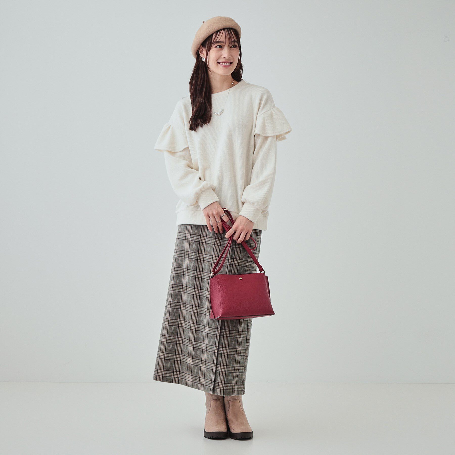 SHOO･LA･RUE「【S-LL】一枚で決まる ふんわり微起毛 フリル袖トップス」|Tシャツ・カットソー|