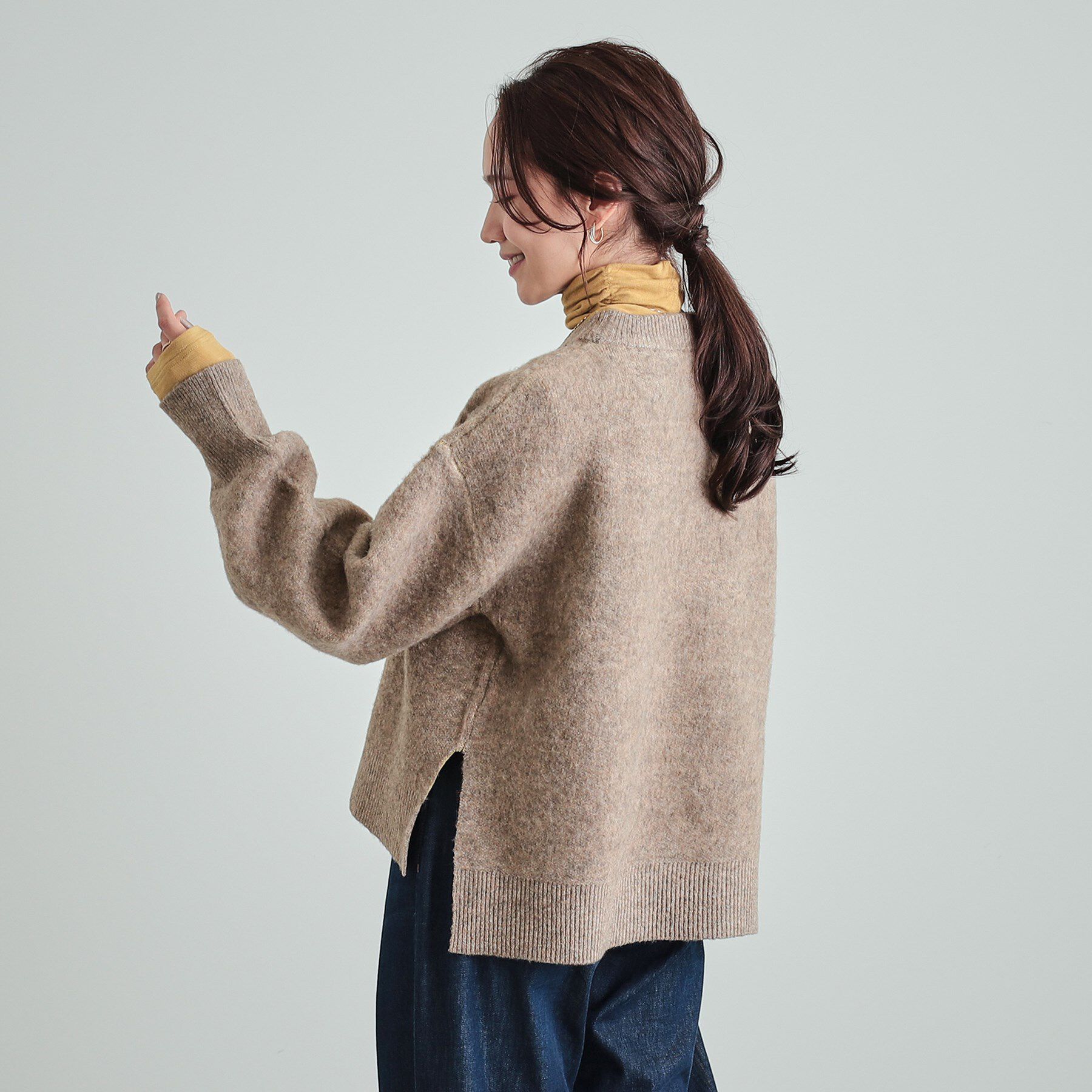 SHOO･LA･RUE「【S-LL】Wフェイス ふわふわ起毛ニット」|ニット・セーター|