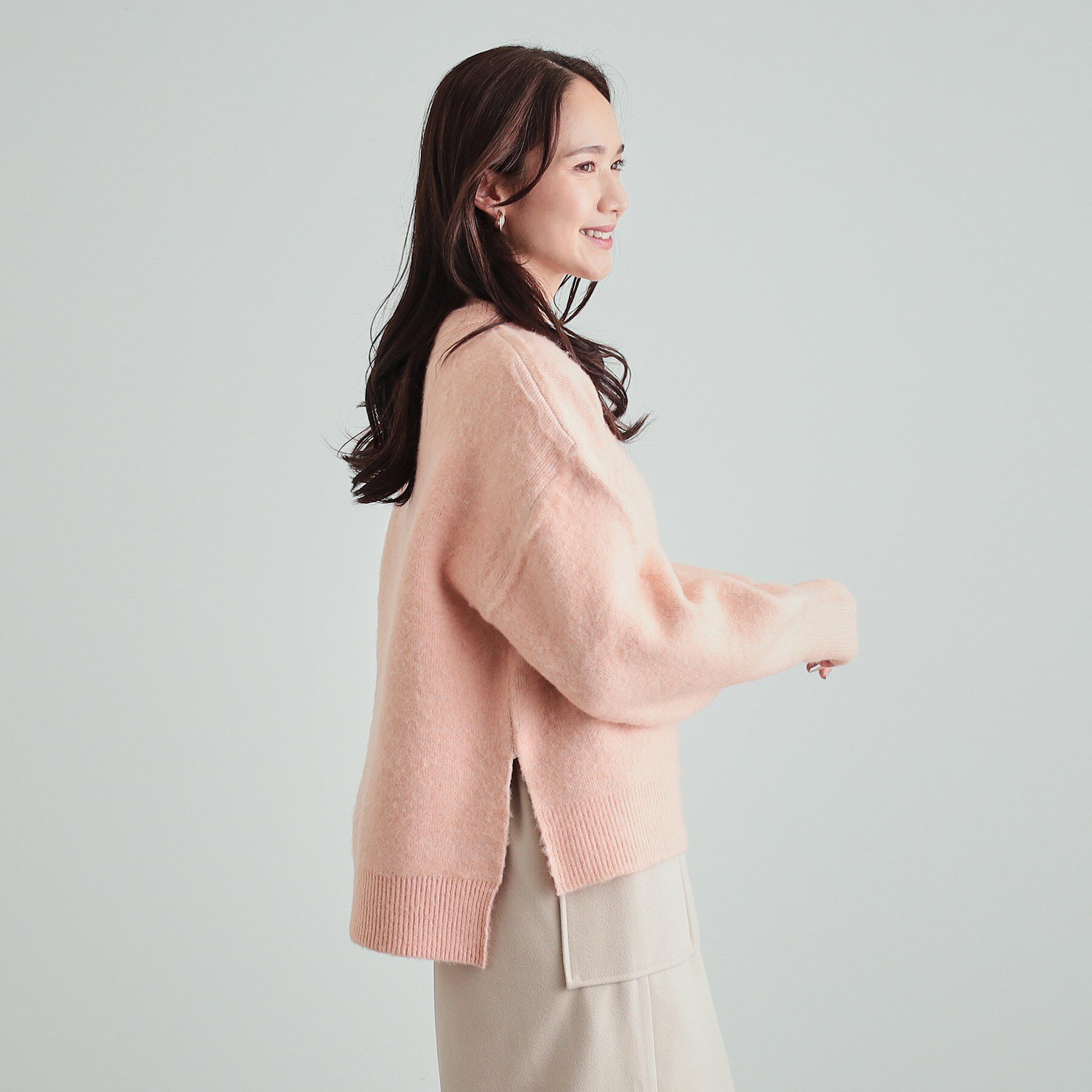 SHOO･LA･RUE「【S-LL】Wフェイス ふわふわ起毛ニット」|ニット・セーター|