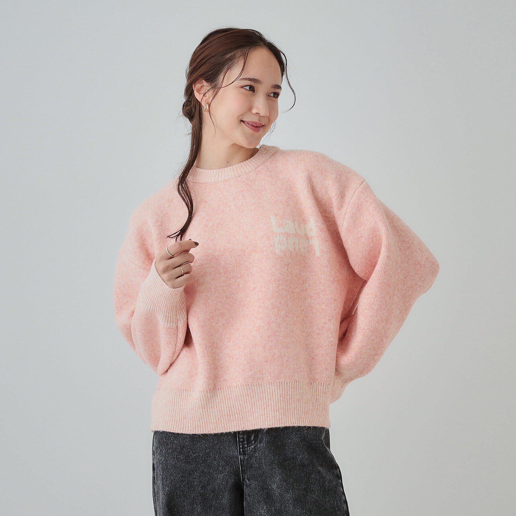 SHOO･LA･RUE「【セットアップ可】もちもちミックスヤーンロゴニット」|ニット・セーター|