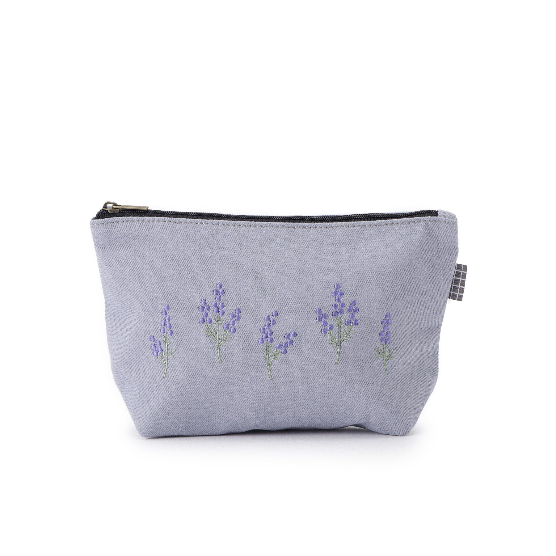 SHOO･LA･RUE「フラワー刺繍舟型ポーチ」|ポーチ|サックスブルー(09