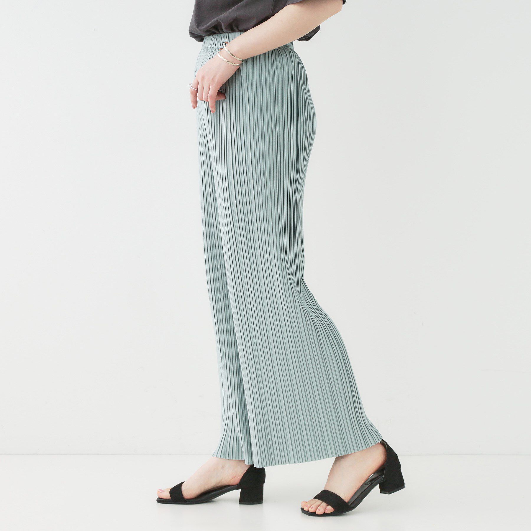 SHOO･LA･RUE「【洗える】楽してほっそり見え カットプリーツパンツ」|その他|