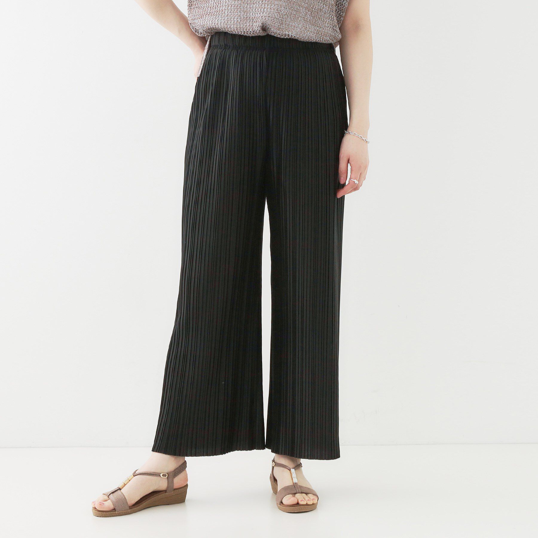 SHOO･LA･RUE「【洗える】楽してほっそり見え カットプリーツパンツ」|その他|