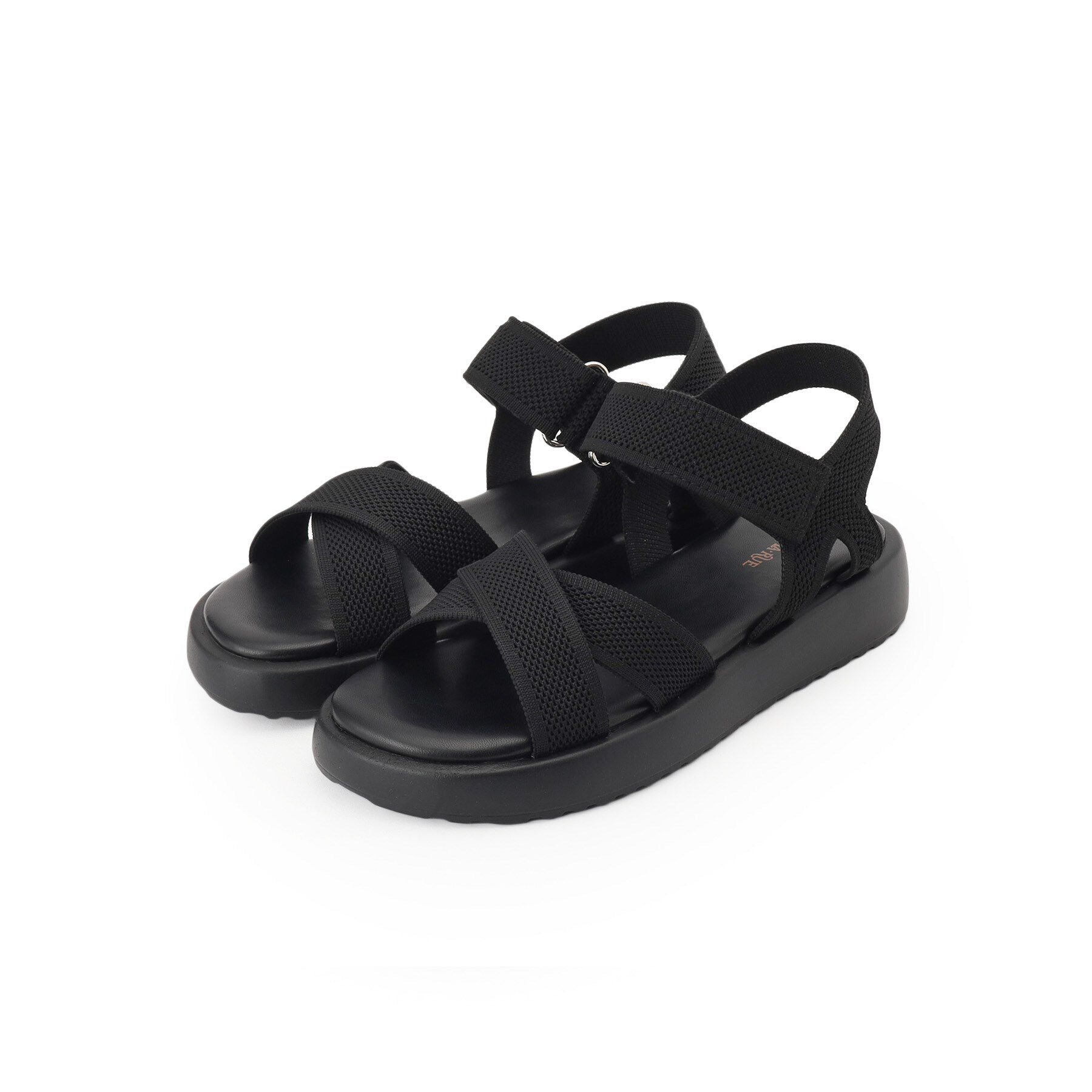 SHOO･LA･RUE「大人のカジュアルコーデに 私にフィットする ニットサンダル」|サンダル|ブラック(019)