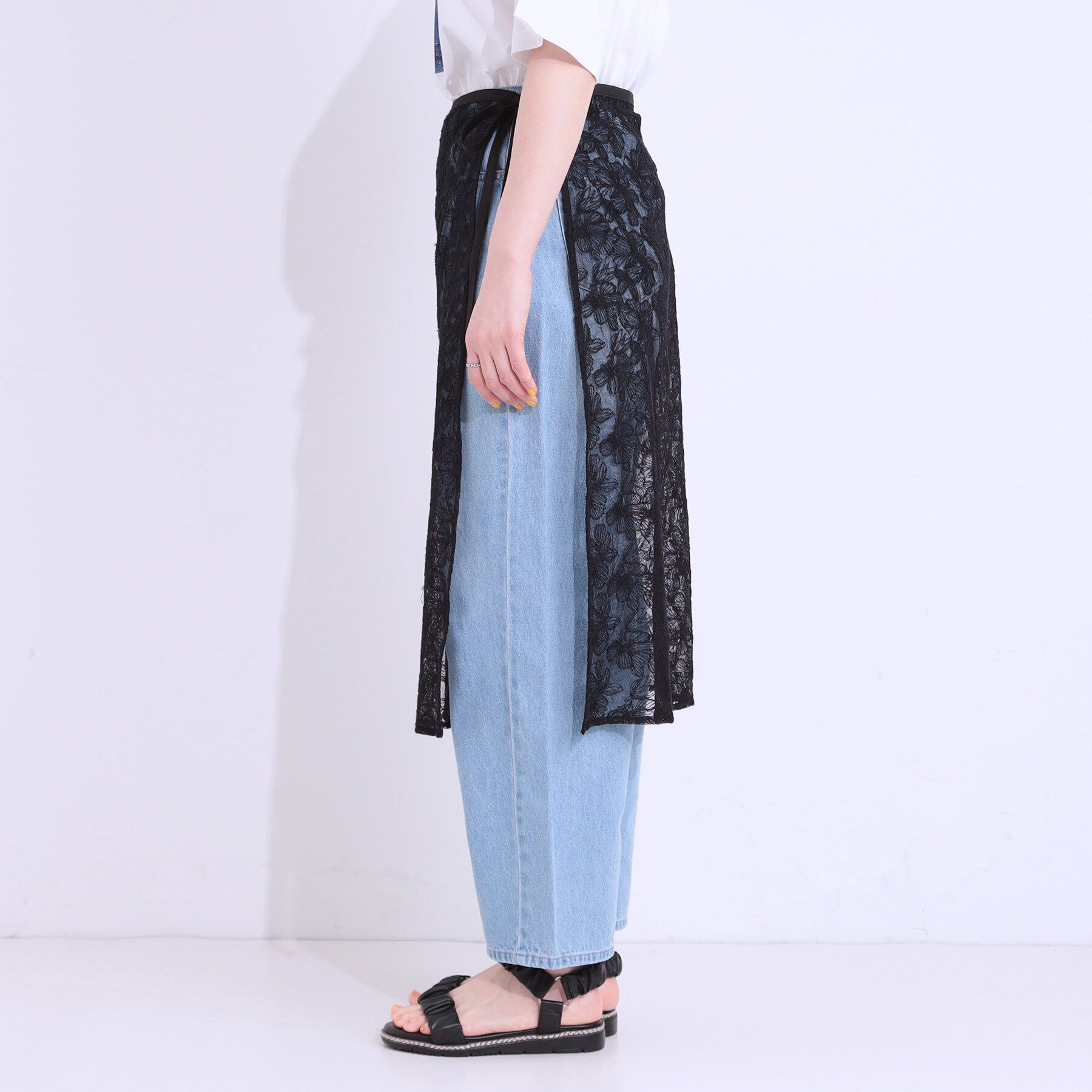 SHOO･LA･RUE「【洗える】チュール刺繍ラップスカート」|スカート|