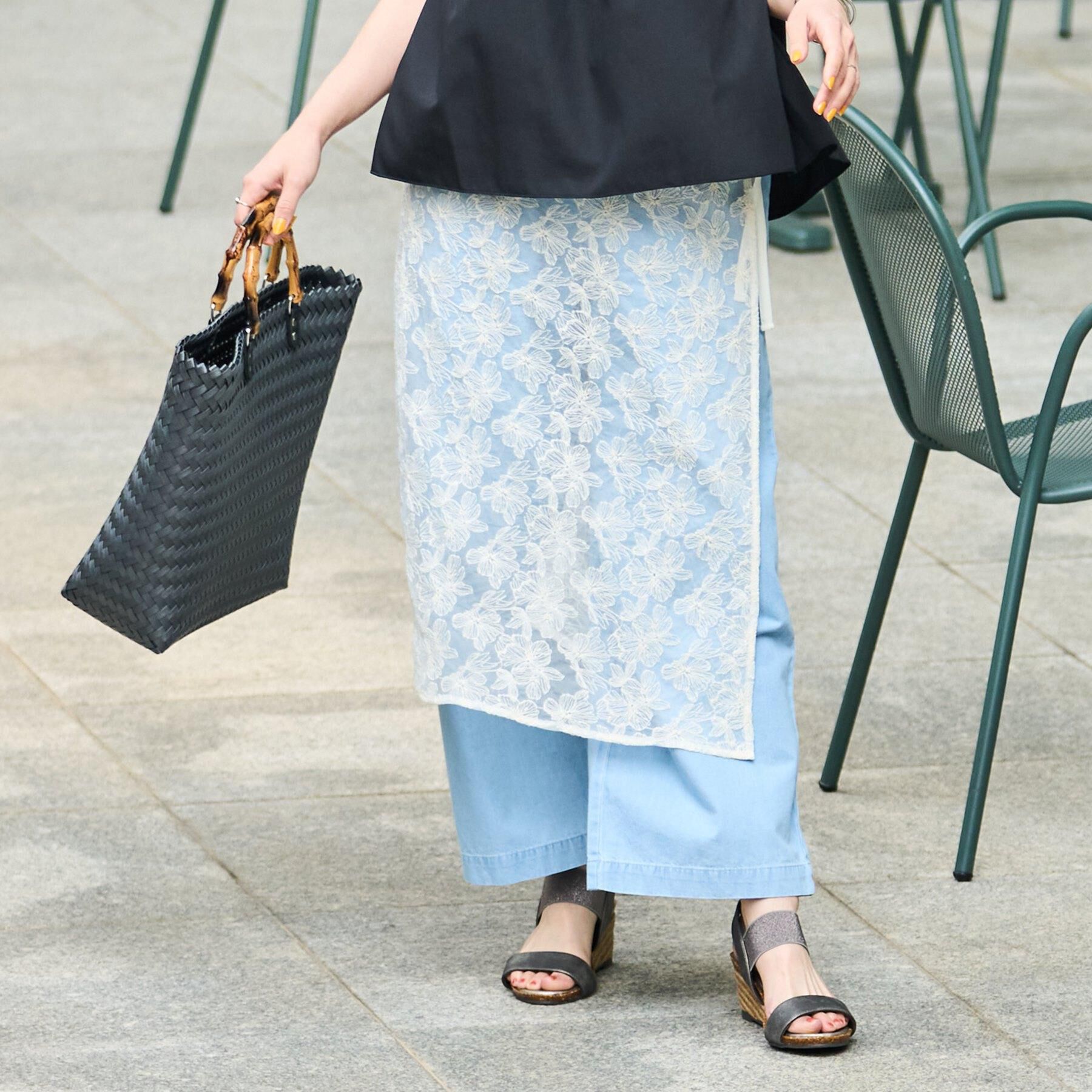 SHOO･LA･RUE「【洗える】チュール刺繍ラップスカート」|スカート|