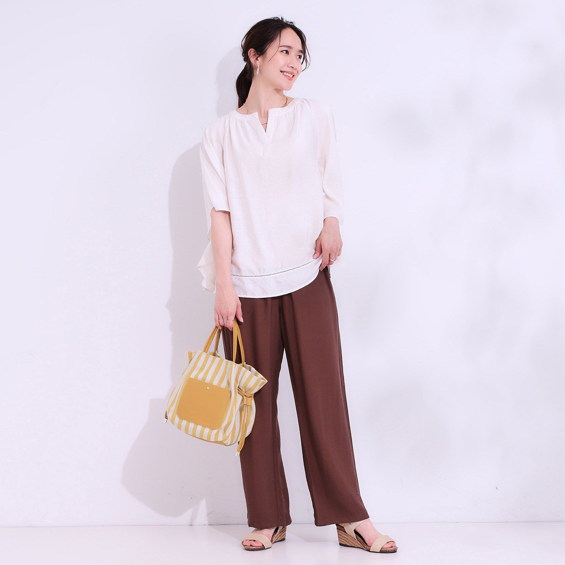 SHOO･LA･RUE「【2WAY】素材コンビトートバッグ」|トートバッグ|