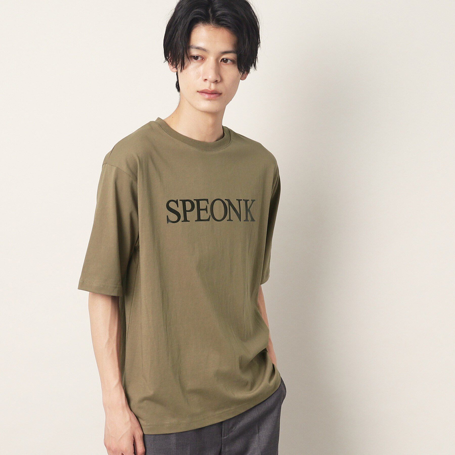Dessin「箔ロゴプリントTシャツ」|Tシャツ・カットソー|カーキ(027)