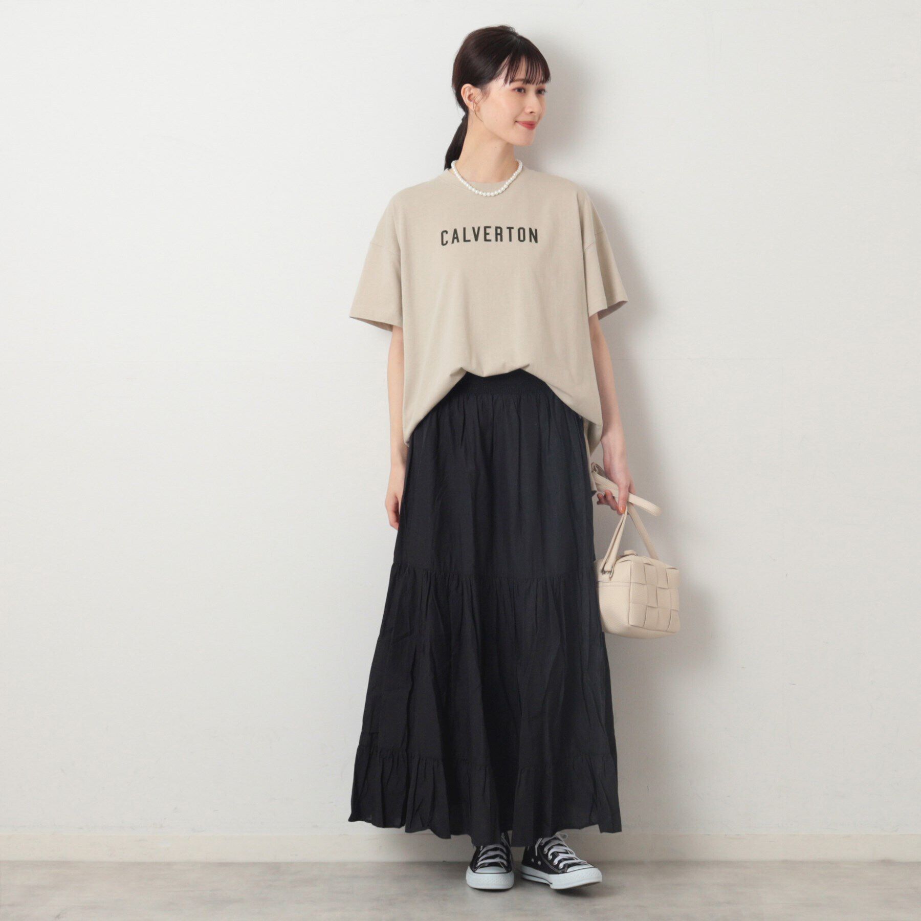 Dessin「【洗える】箔プリントチュニックTシャツ（XS～L）」|Tシャツ・カットソー|