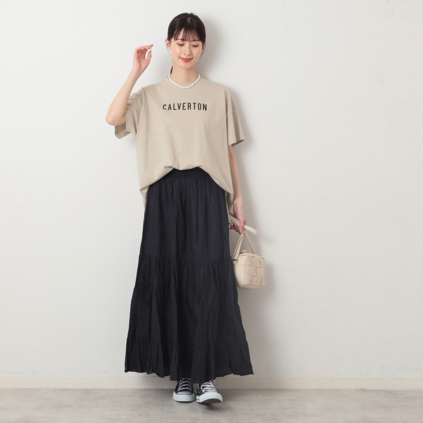 Dessin「【洗える】箔プリントチュニックTシャツ（XS～L）」|Tシャツ・カットソー|