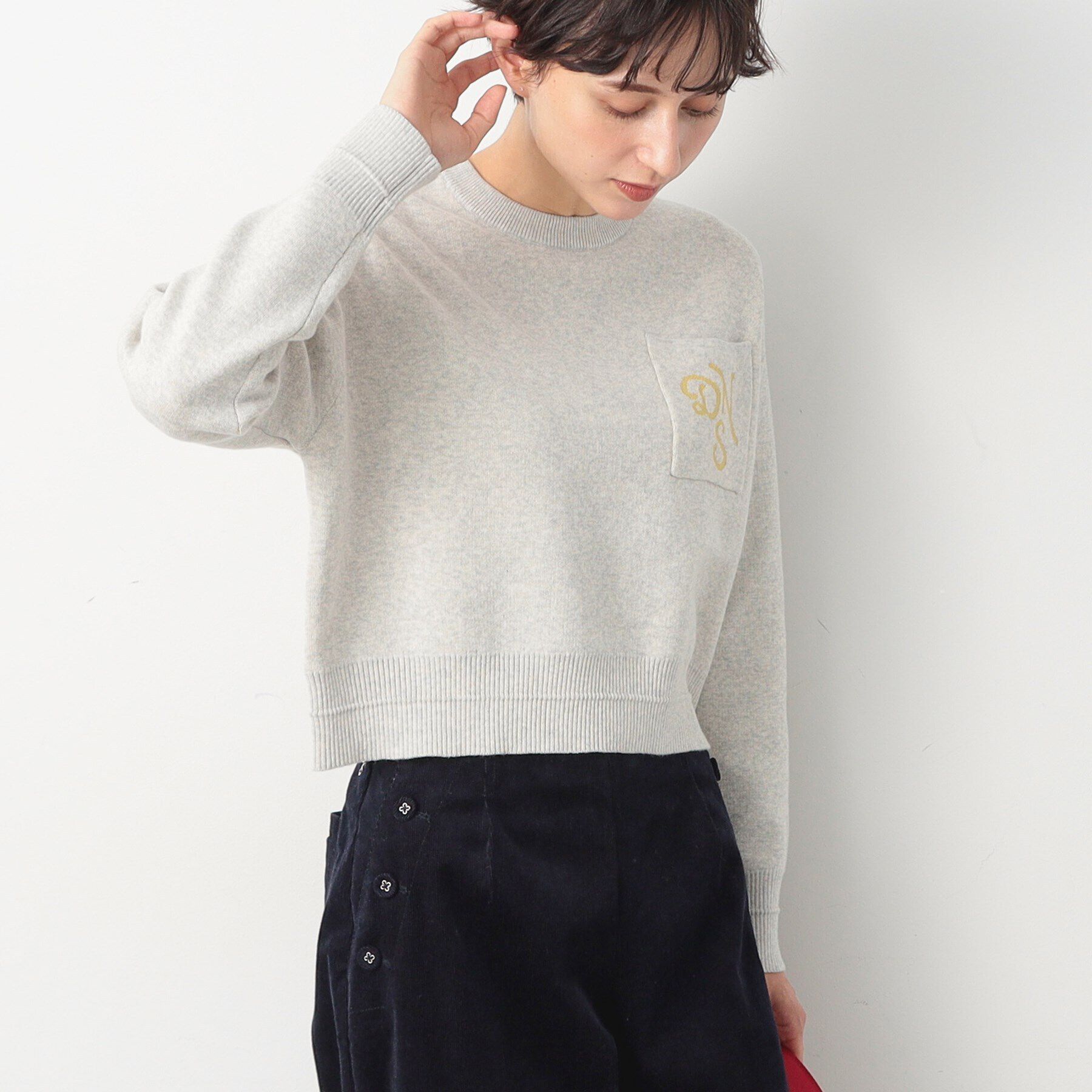 Dessin「【洗える】ロゴジャカードショート丈ニット（XS～L）」|ニット・セーター|