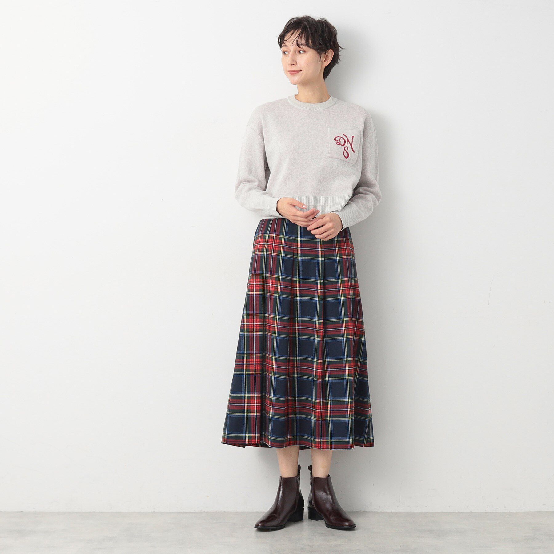 Dessin「【洗える】ロゴジャカードショート丈ニット（XS～L）」|ニット・セーター|