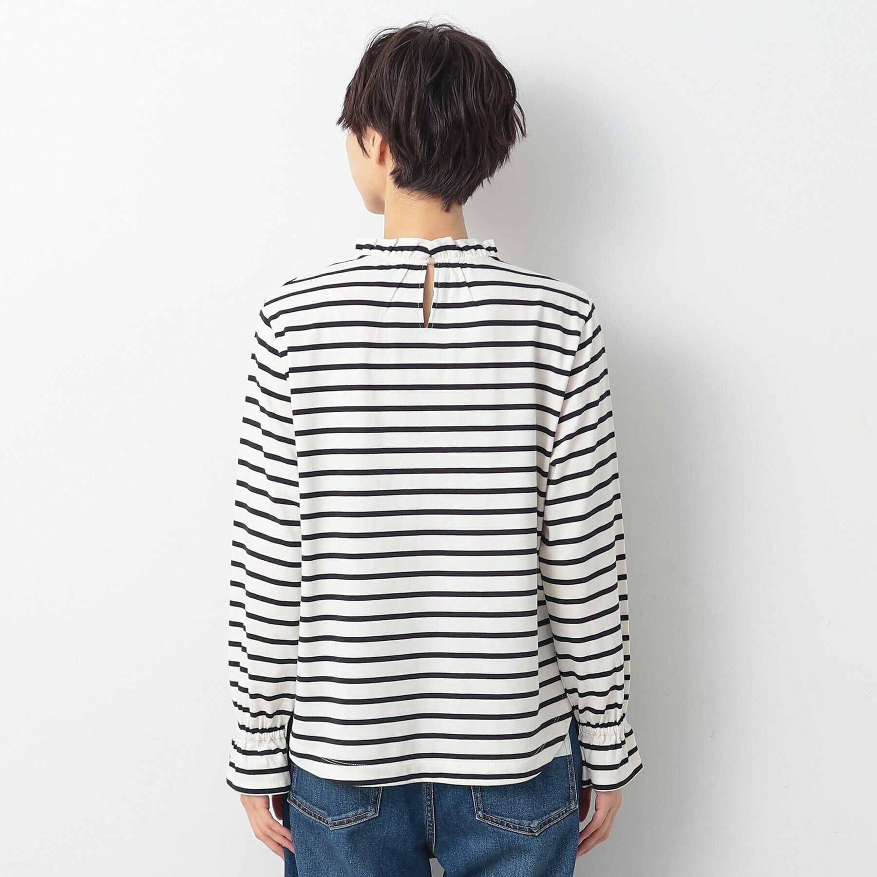 Dessin「【洗える】ネックフリルロングスリーブTシャツ（XS～L）」|Tシャツ・カットソー|