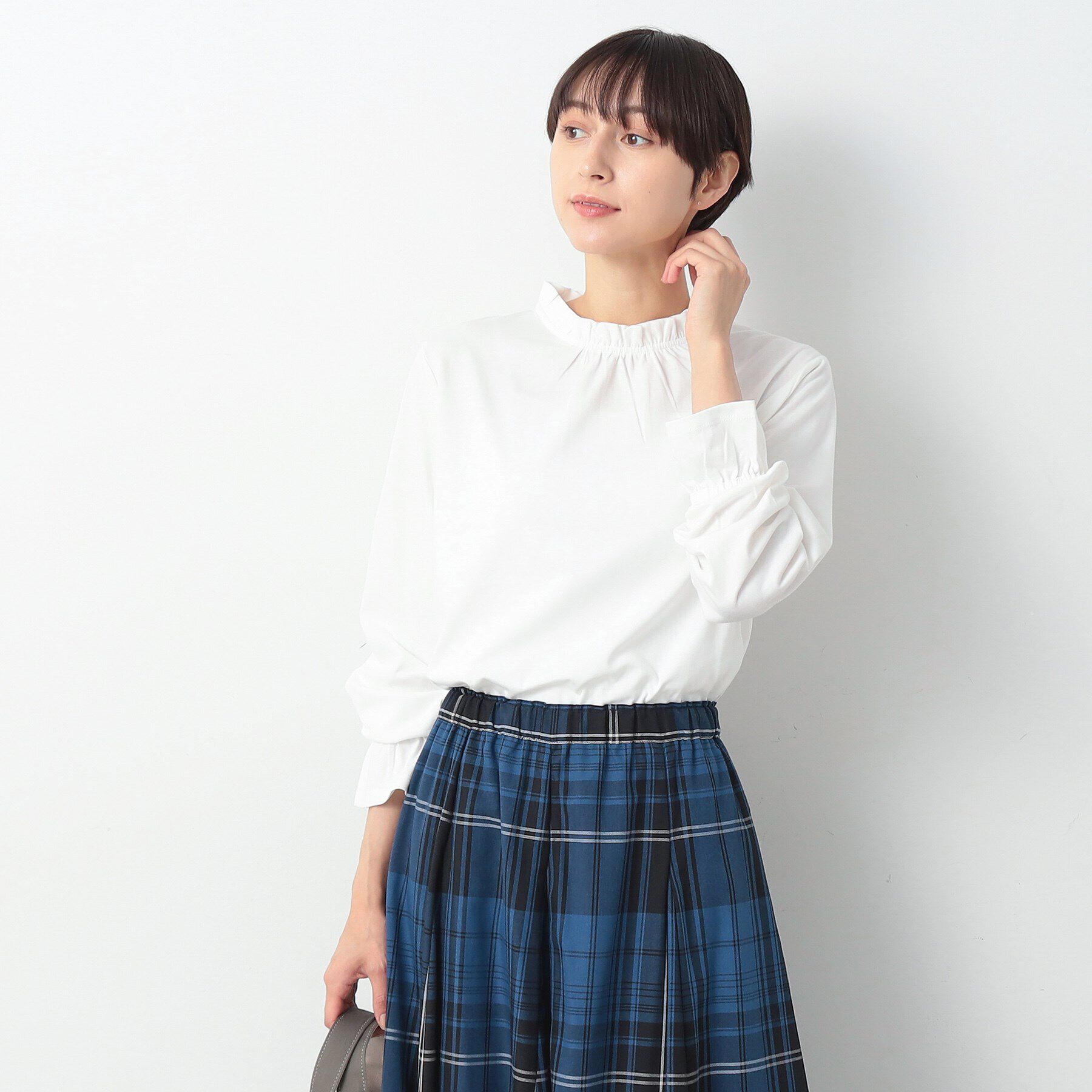 Dessin「【洗える】ネックフリルロングスリーブTシャツ（XS～L）」|Tシャツ・カットソー|