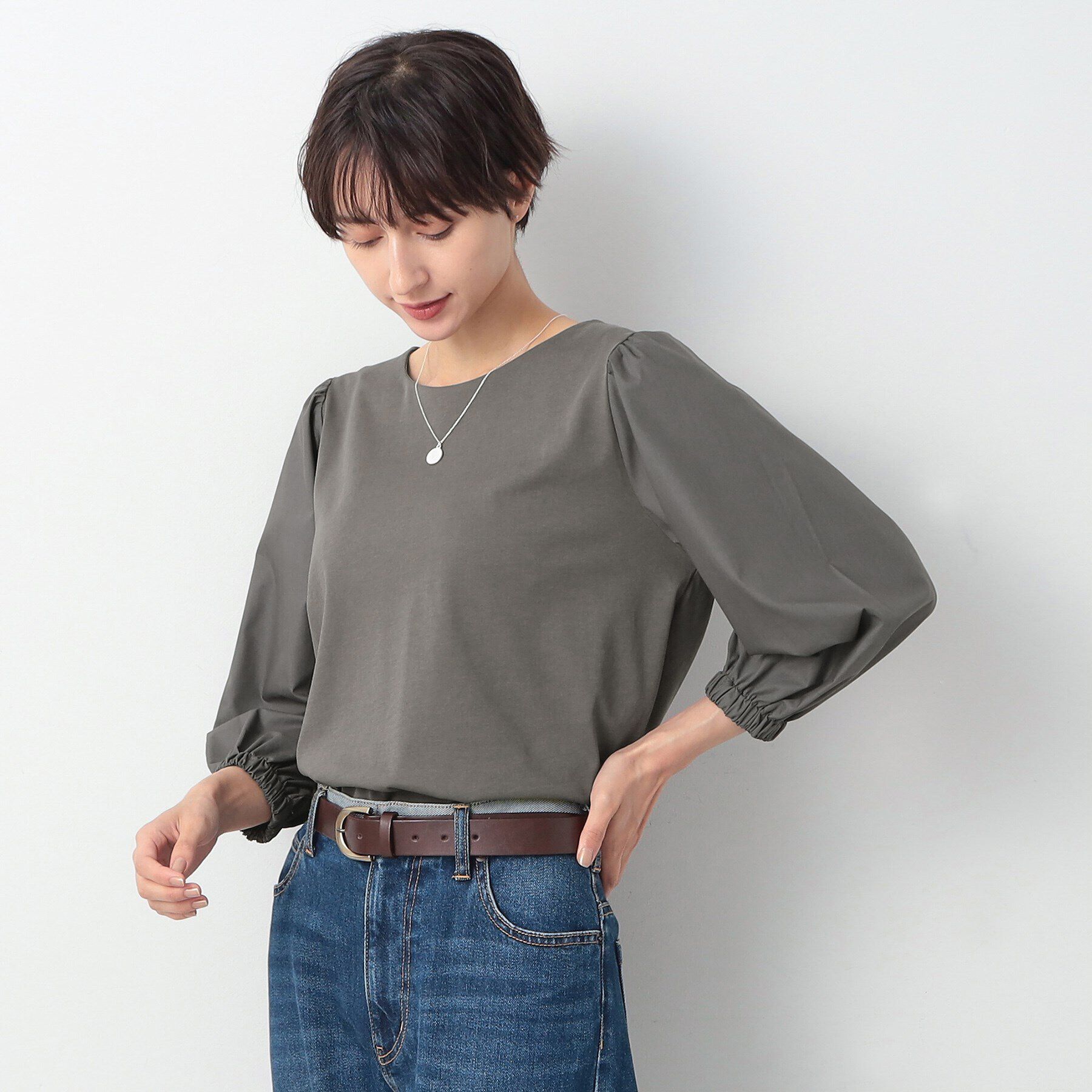 Dessin「【洗える】バルーンスリーブカットソージャージ」|Tシャツ・カットソー|