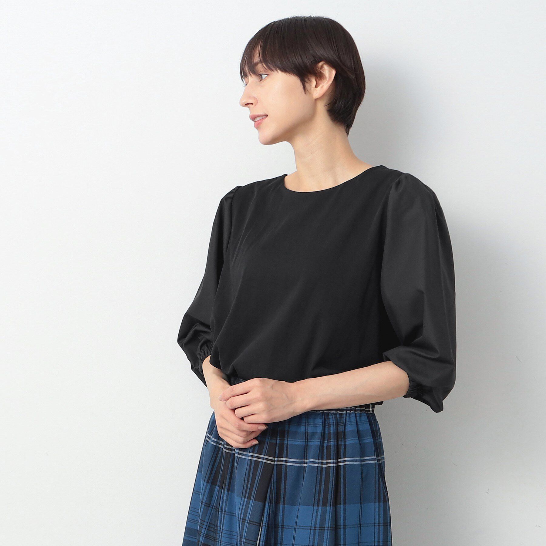 Dessin「【洗える】バルーンスリーブカットソージャージ」|Tシャツ・カットソー|ブラック(019)