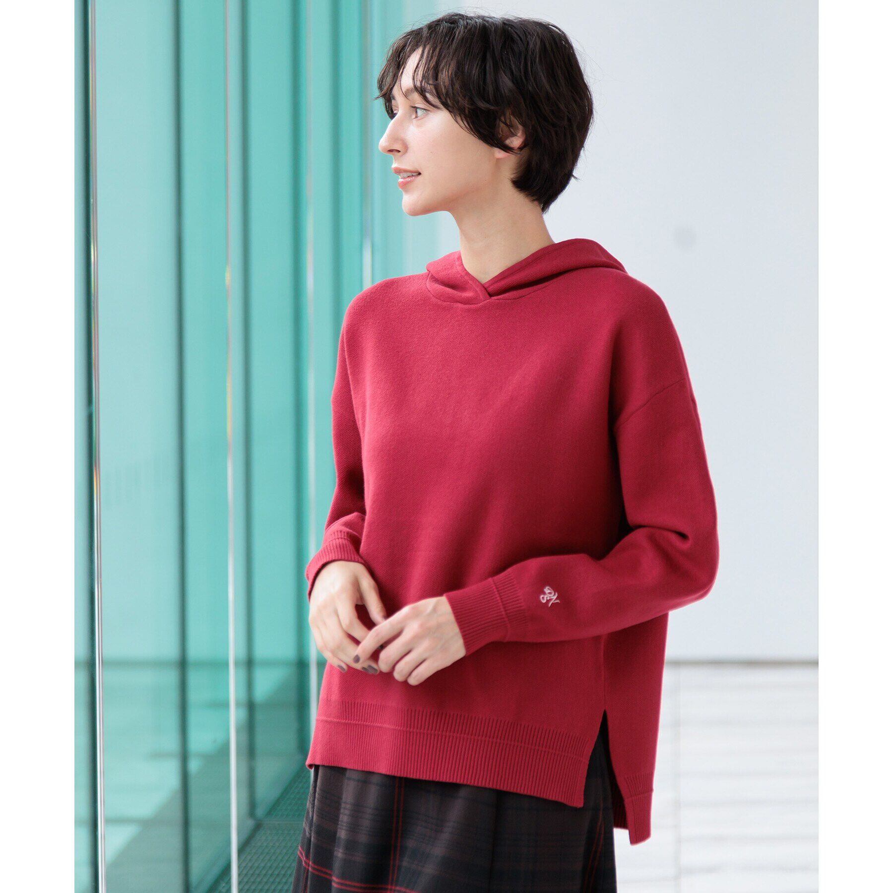 Dessin「【シリーズ累計1万枚！3シーズンOK・洗える】ちょうどいいパーカ」|ニット・セーター|レッド(063)