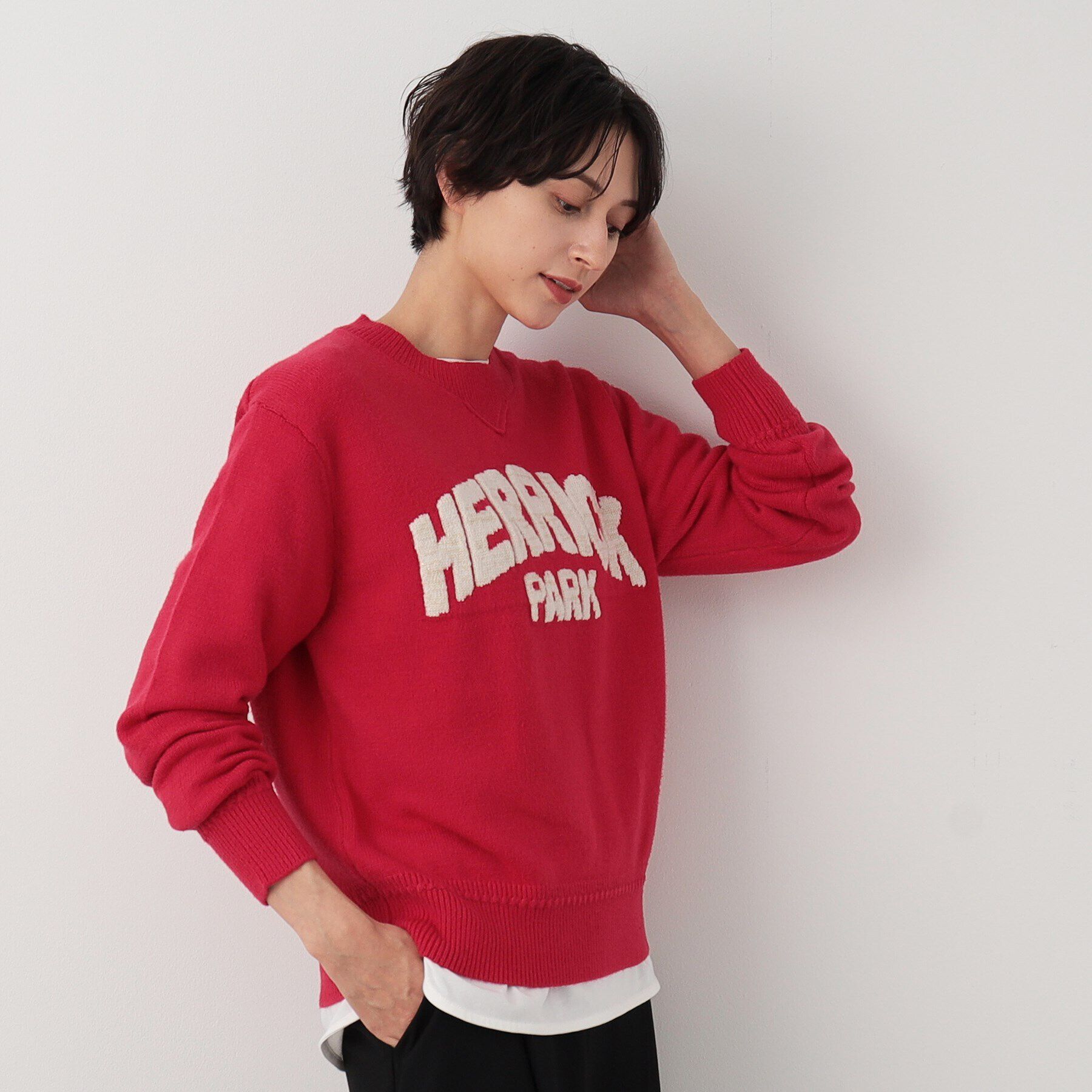 Dessin「【洗える】ラメロゴニット」|ニット・セーター|