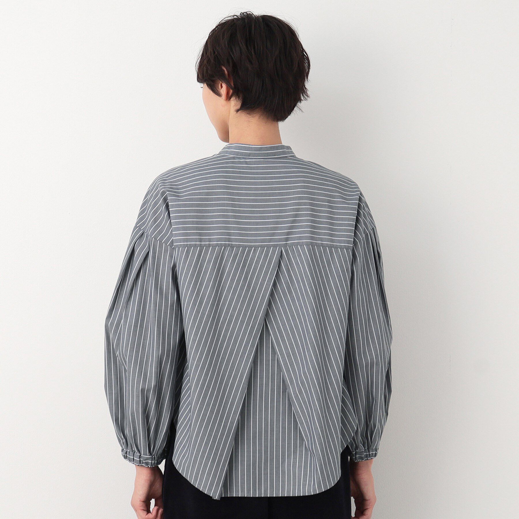 Dessin「【洗える】バルーンスリーブバンドカラーシャツ（XS～L）」|シャツ・ブラウス|