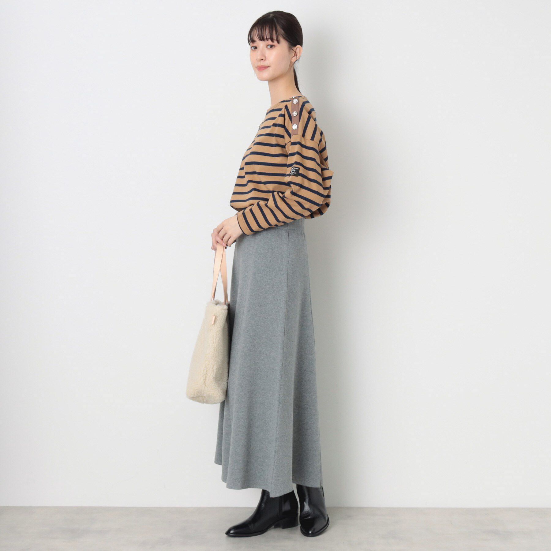 Dessin「肩ボタン付ボーダーカットソー」|Tシャツ・カットソー|