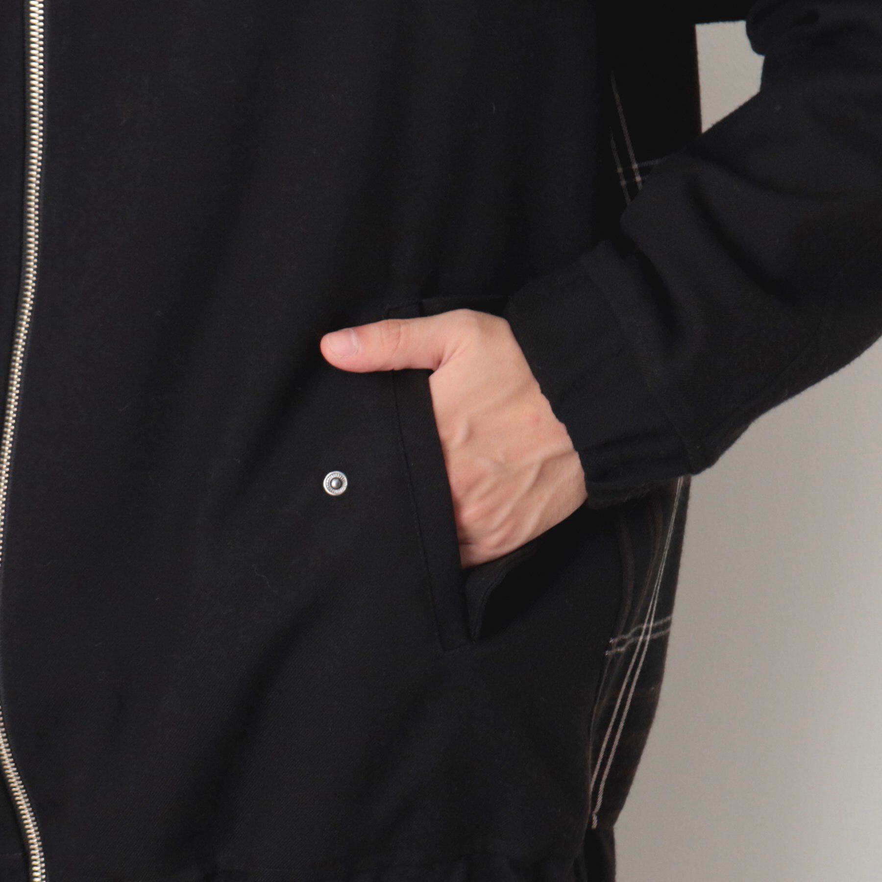 Dessin「バックチェック柄ジップアップブルゾン」|ブルゾン・スタジャン|