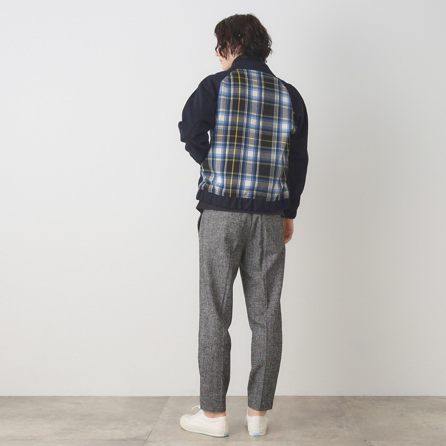 Dessin「バックチェック柄ジップアップブルゾン」|ブルゾン・スタジャン|