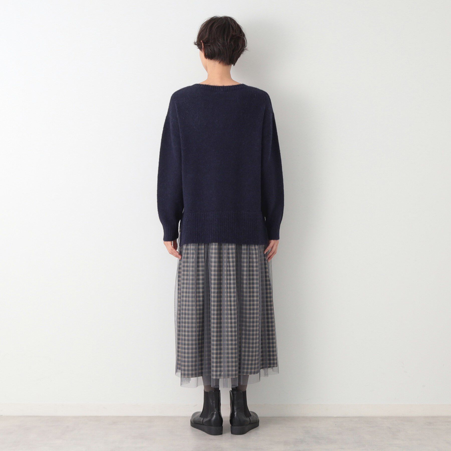 Dessin「【洗える】チュールスカート付ニットワンピース」|ワンピース|