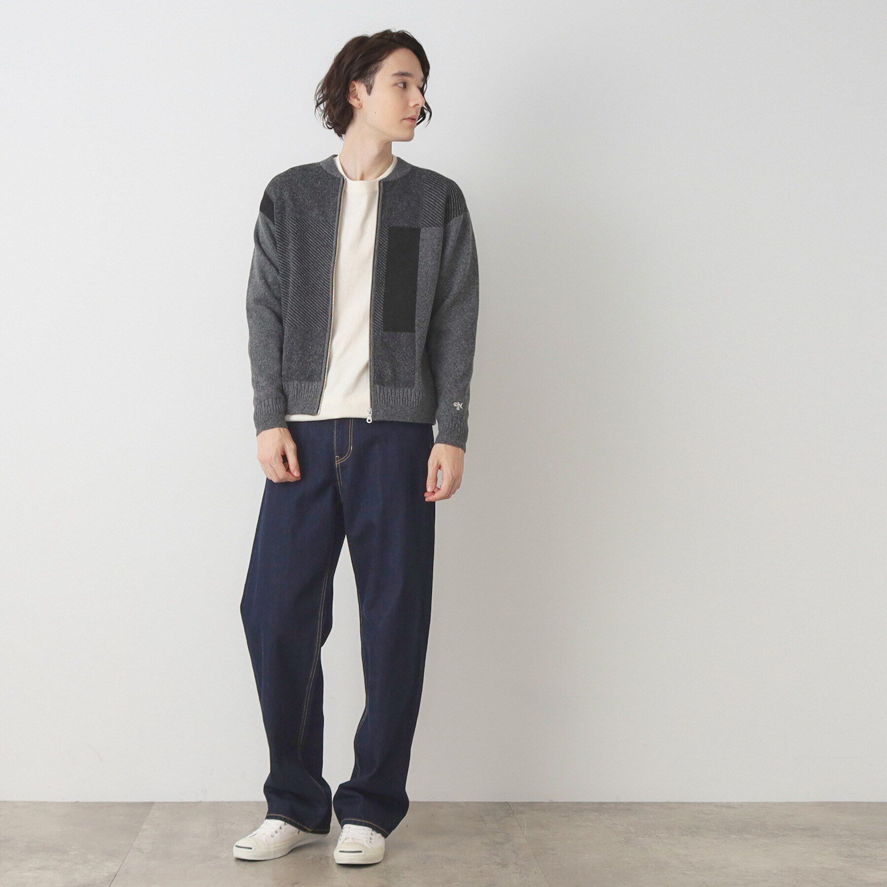 Dessin「ブロッキングジップカーディガン」|カーディガン|