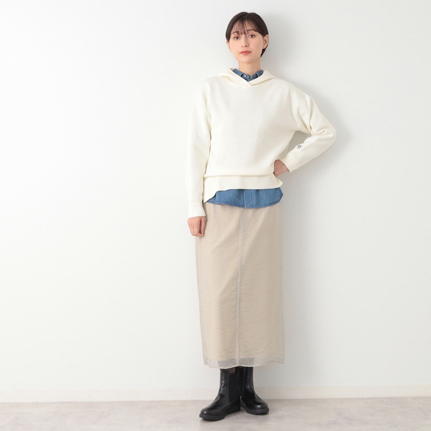 Dessin「【洗える】オーガンジーレイヤードコーデュロイスカート」|スカート|