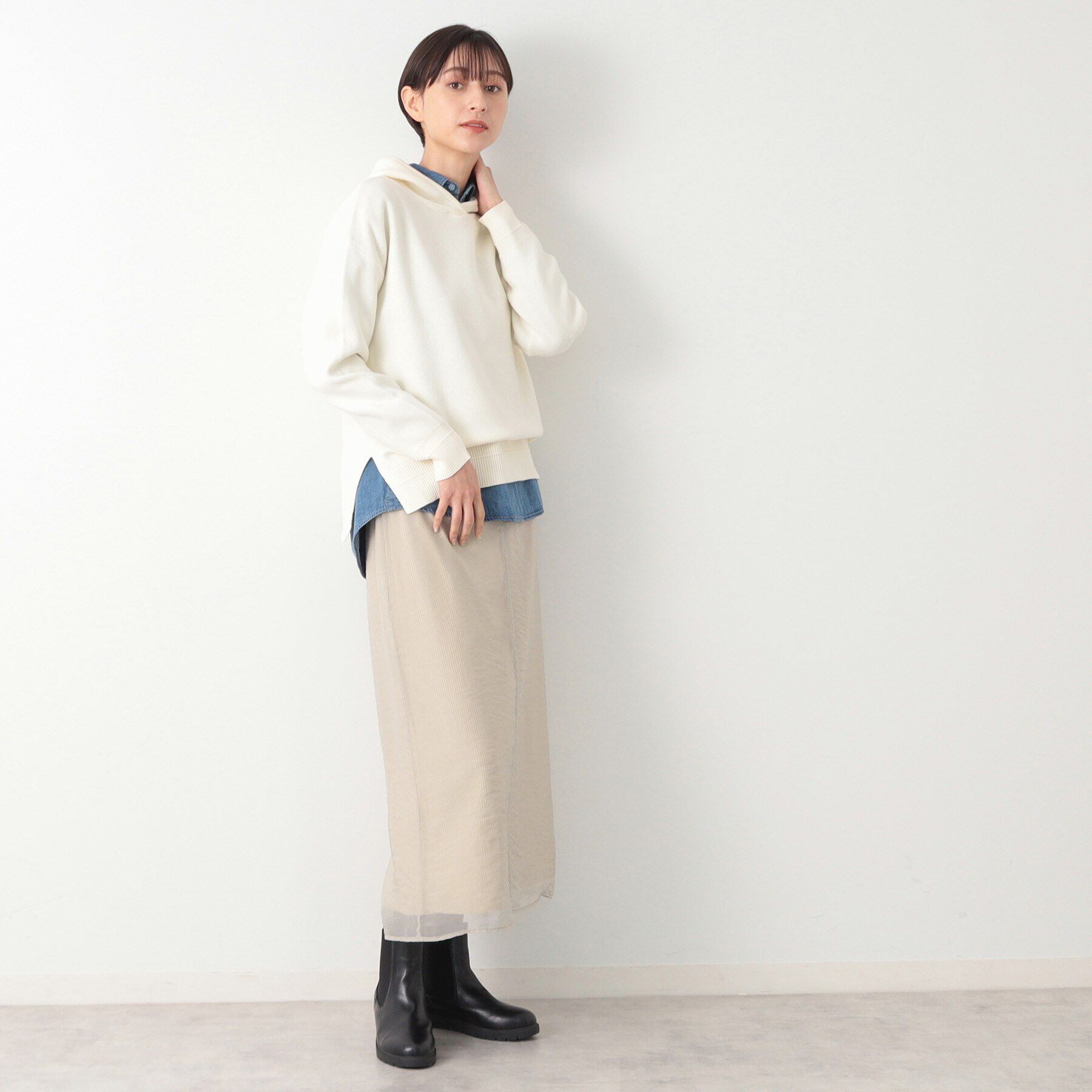 Dessin「【洗える】オーガンジーレイヤードコーデュロイスカート」|スカート|