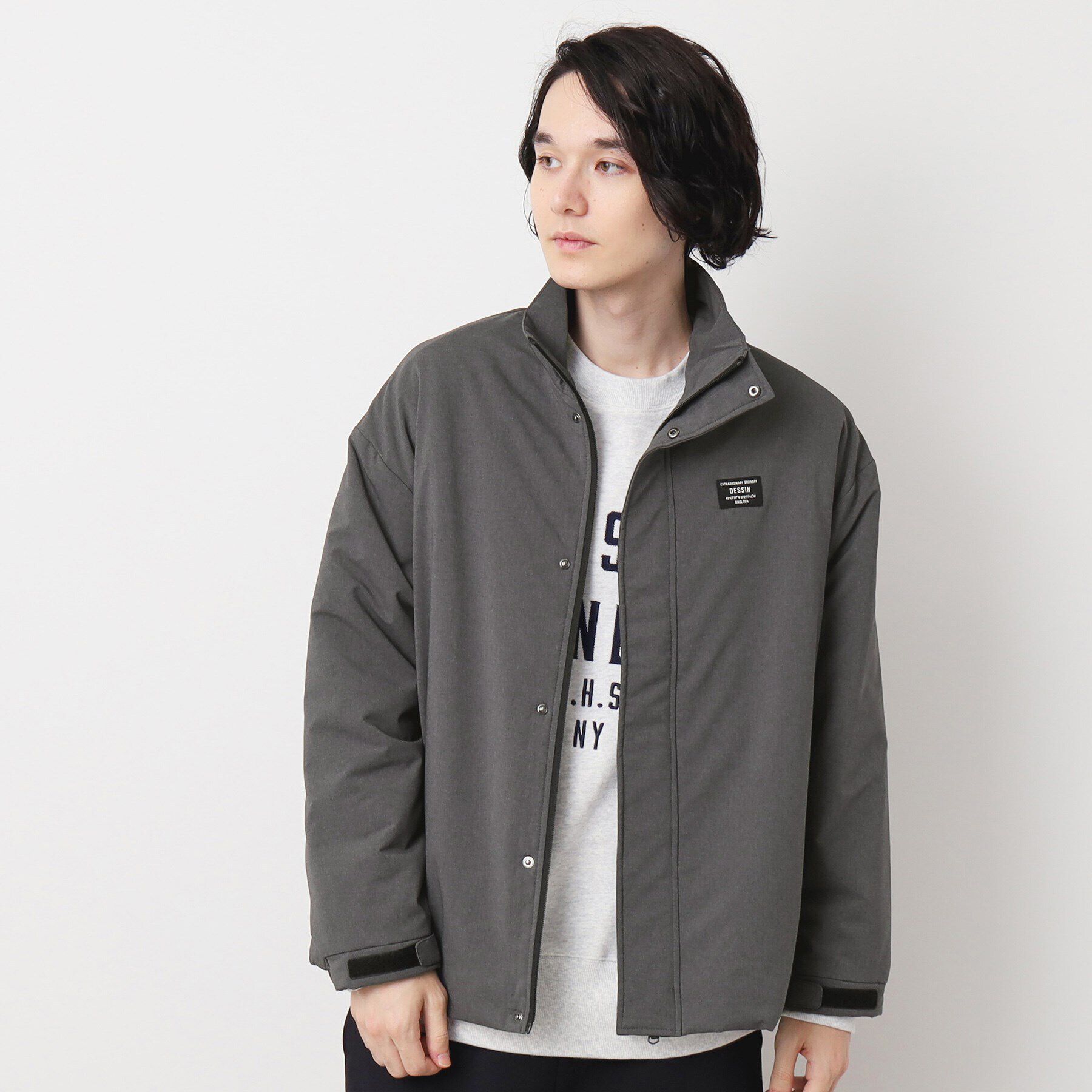 Dessin「【ユニセックス・撥水素材】中綿ブルゾン」|ブルゾン・スタジャン|チャコールグレー(0
