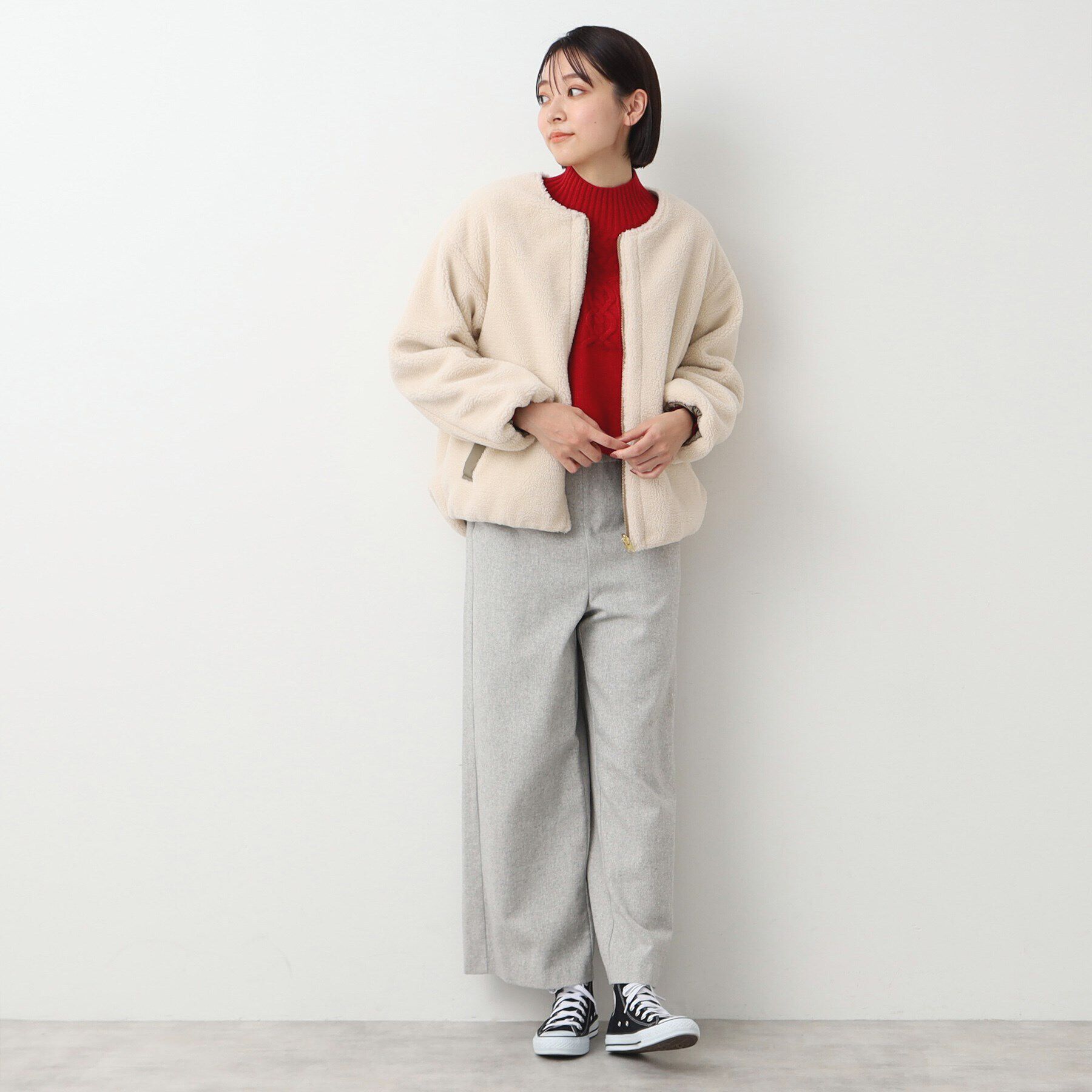 Dessin「【リバーシブル】ボア&times;キルトブルゾン」|テーラードジャケット|