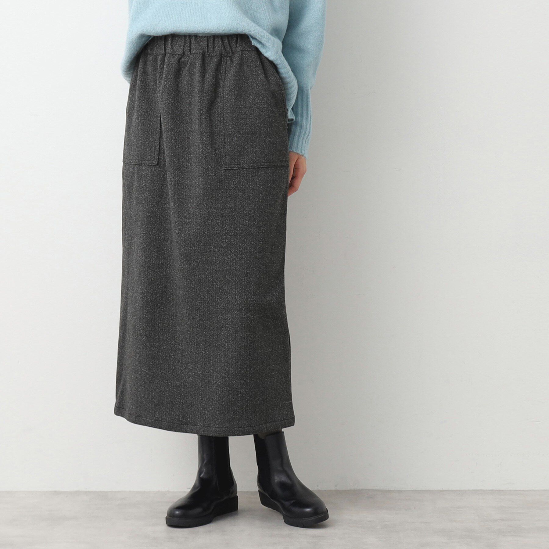 Dessin「【ウエストゴム・洗える】ベイカーポケットスカート（XS～L）」|スカート|チャコールグレー(0