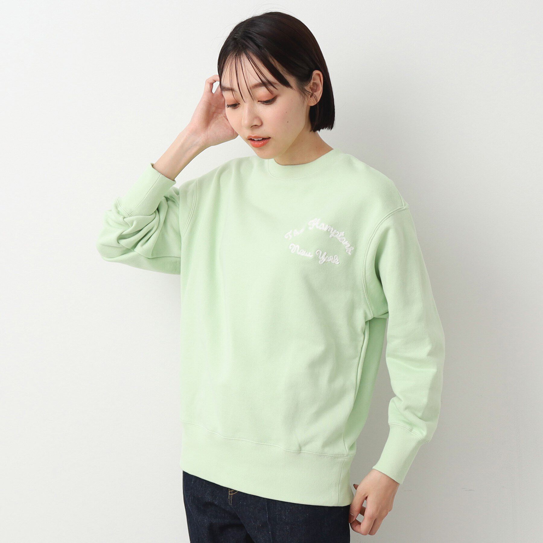 Dessin「【ユニセックス】チェーン刺繍スウェット」|Tシャツ・カットソー|ミントグリーン(02