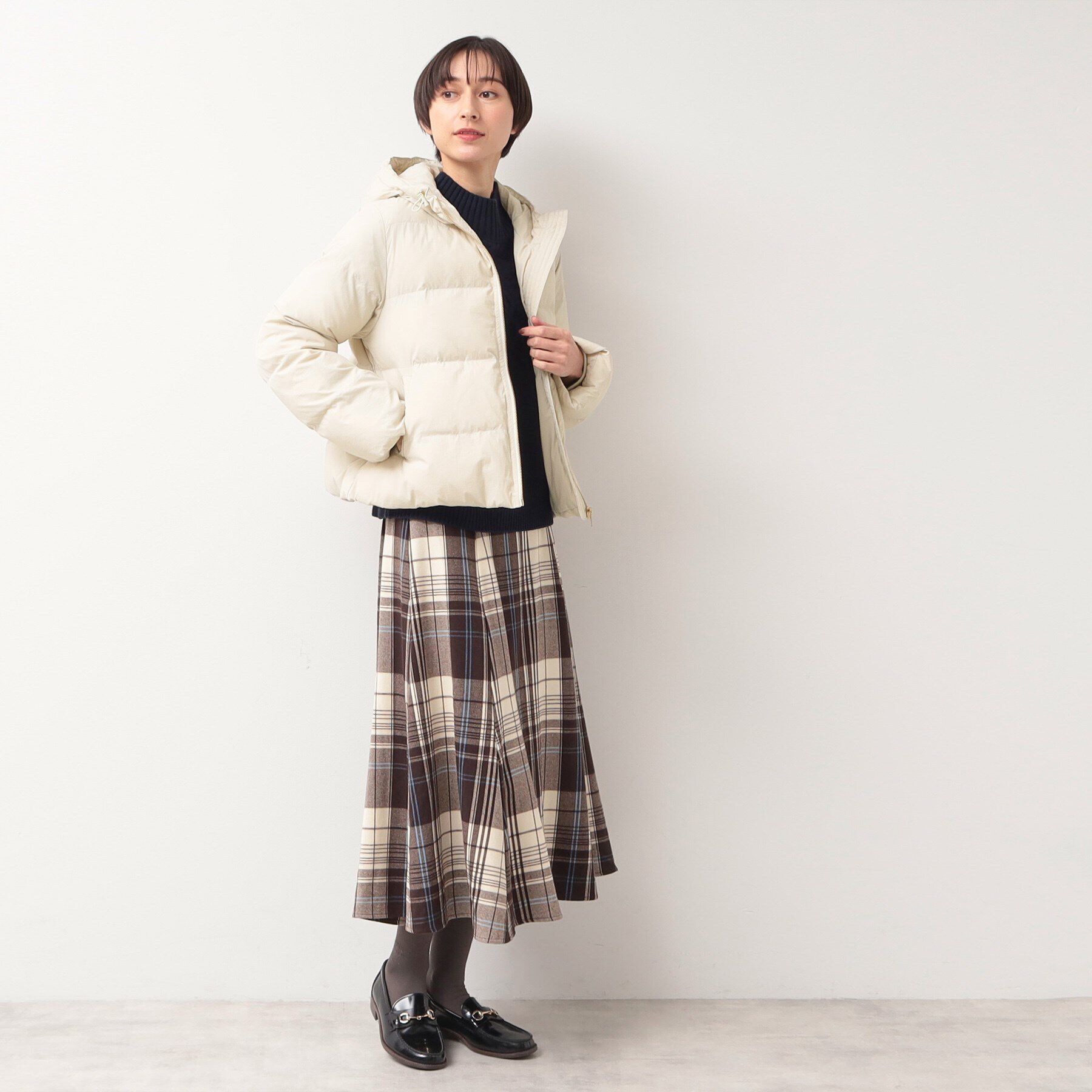 Dessin「フード付き中綿ショートコート」|ダウン|