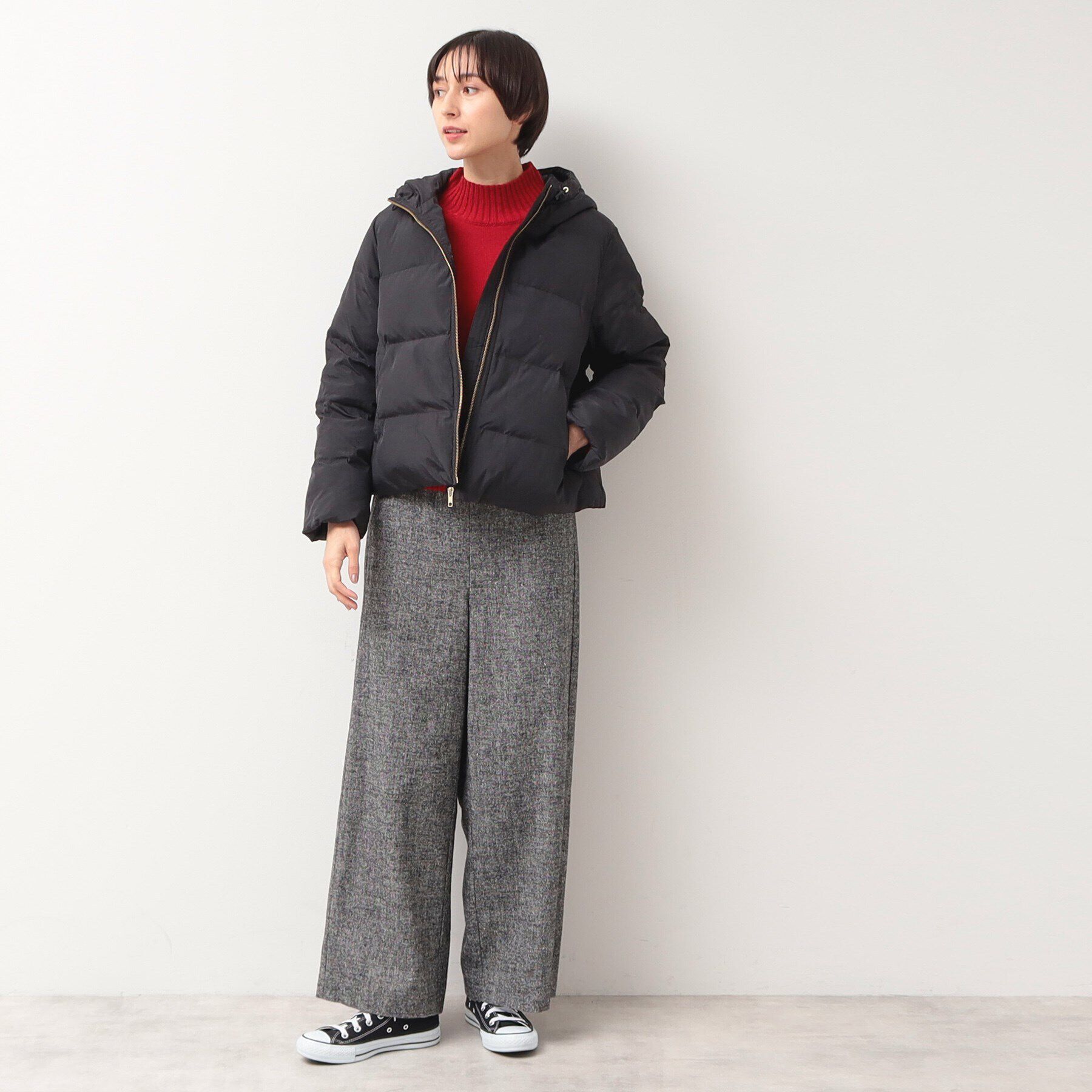 Dessin「フード付き中綿ショートコート」|ダウン|