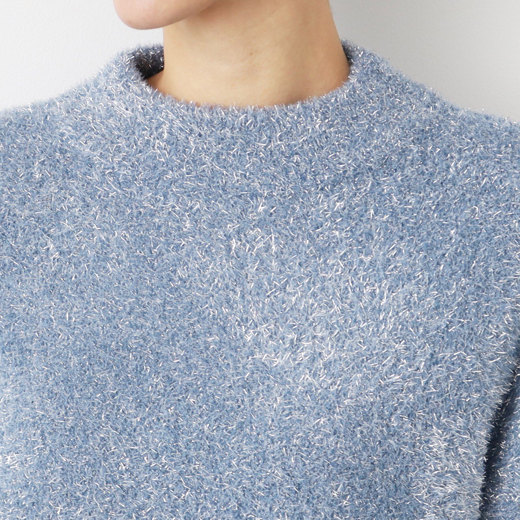 Dessin「【洗える】ハイネックラメフェザーニット（XS～L）」|ニット・セーター|