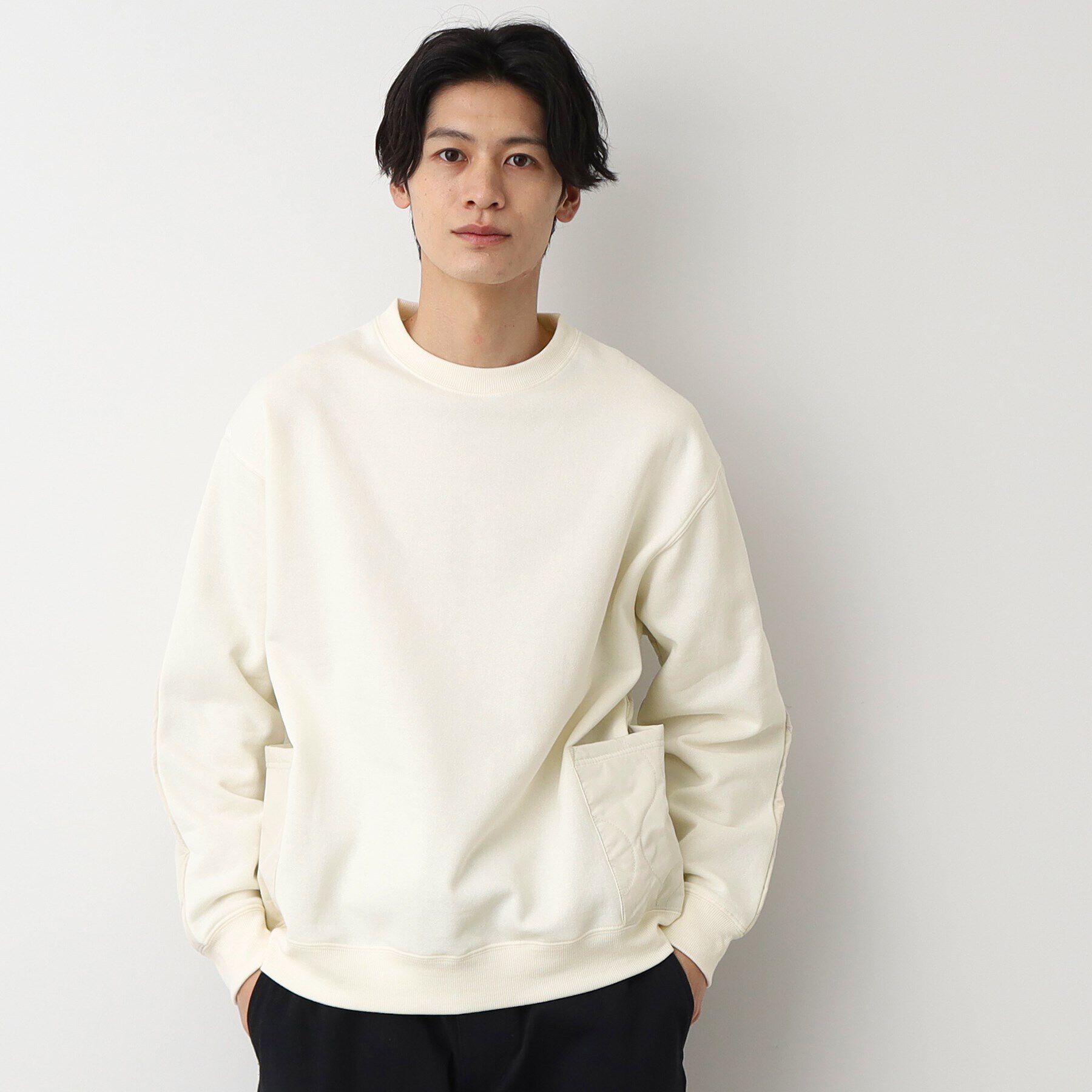 Dessin「【洗える】切り替えキルトスウェット」|パーカー|アイボリー(004)