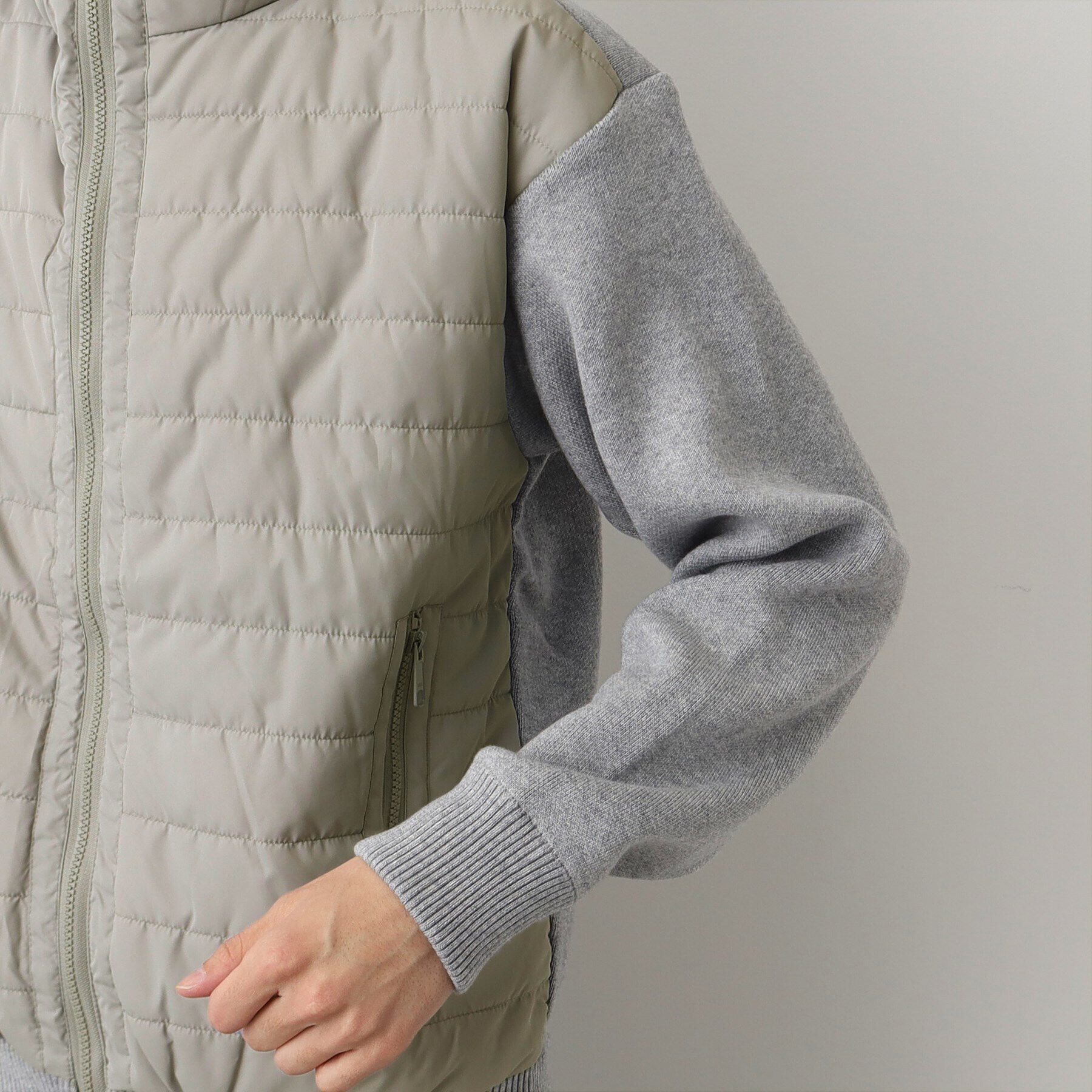 Dessin「【洗える】ニットタフタキルトジャケット」|ダウン|