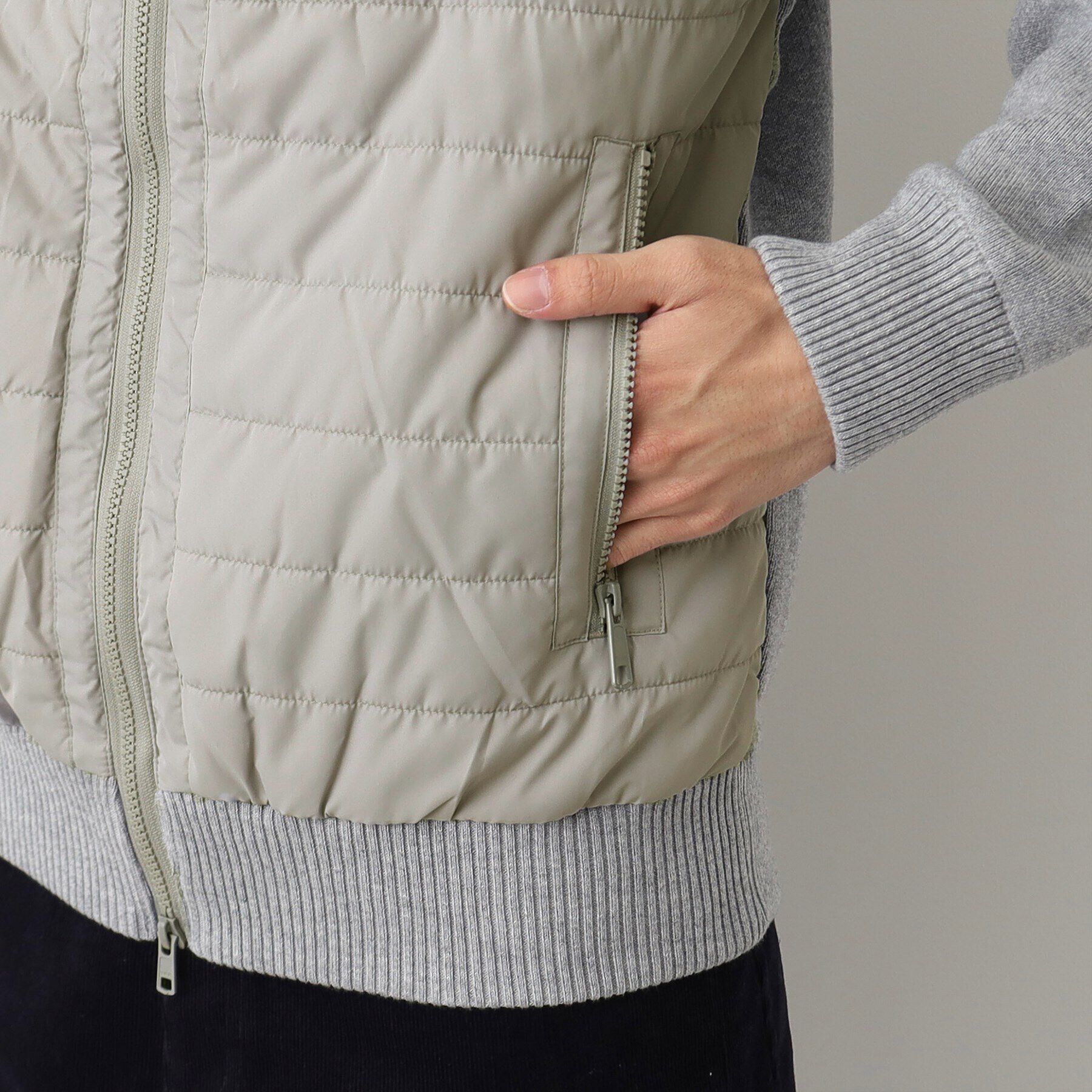 Dessin「【洗える】ニットタフタキルトジャケット」|ダウン|