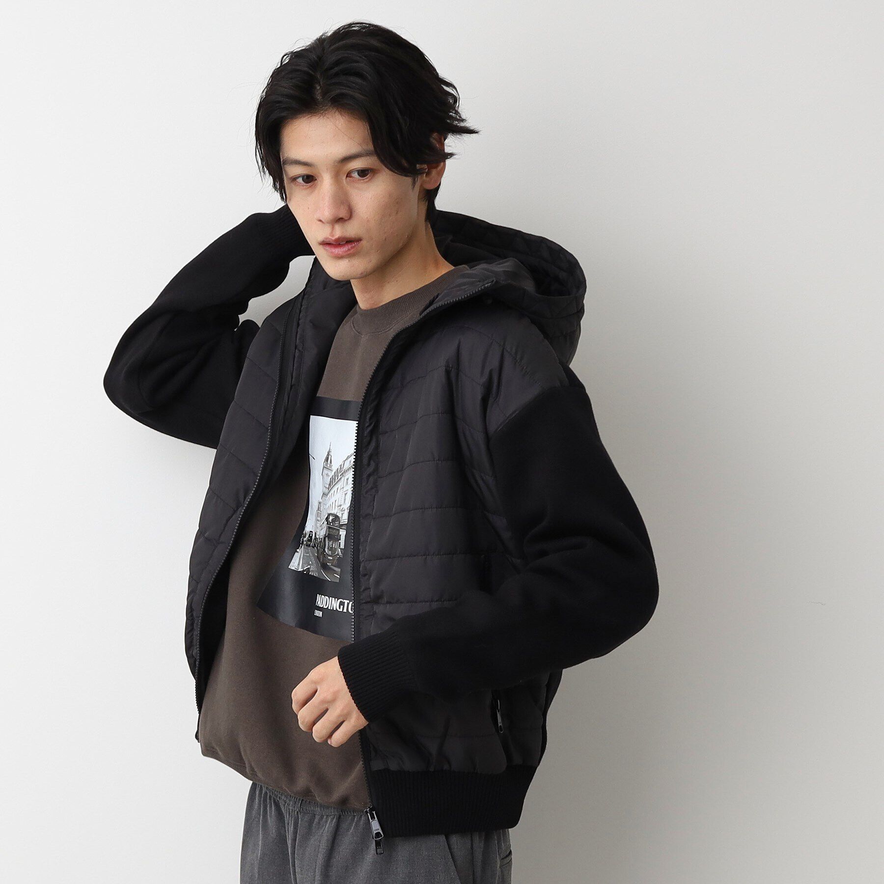 Dessin「【洗える】ニットタフタキルトジャケット」|ダウン|