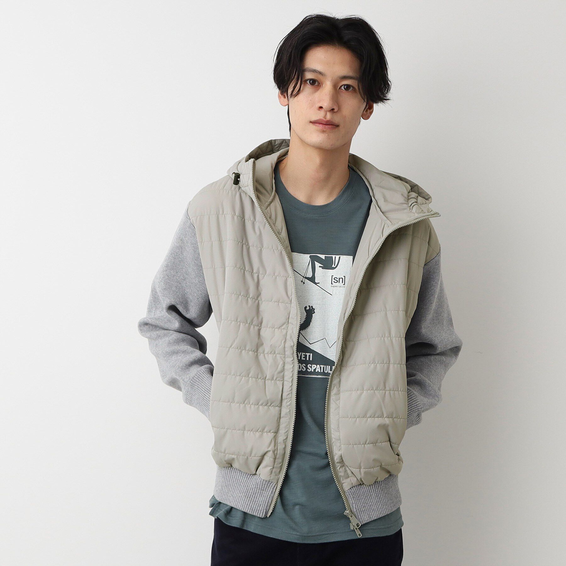 Dessin「【洗える】ニットタフタキルトジャケット」|ダウン|