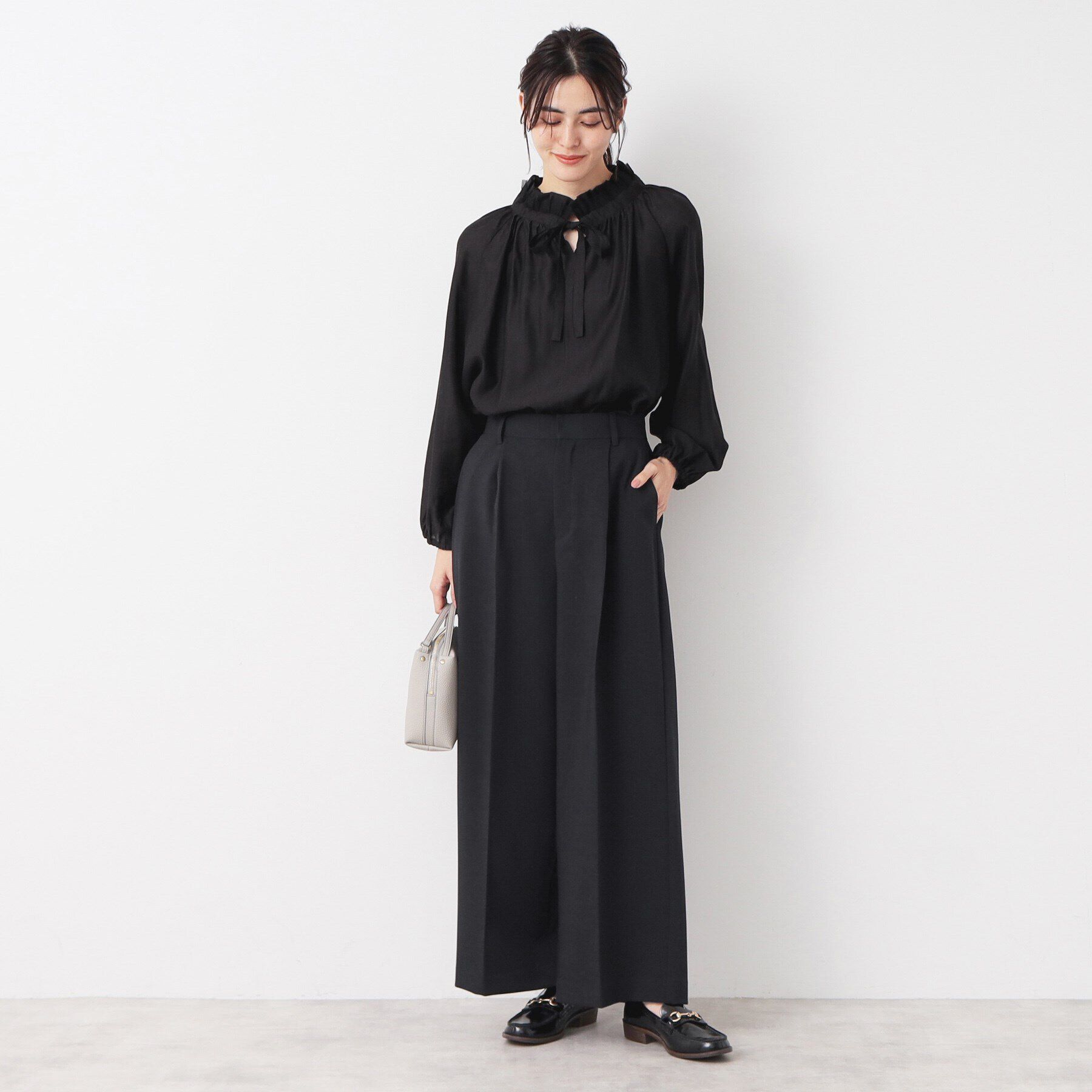 Dessin「【入卒/セレモニー/洗える】フリルリボンチュールブラウス」|シャツ・ブラウス|