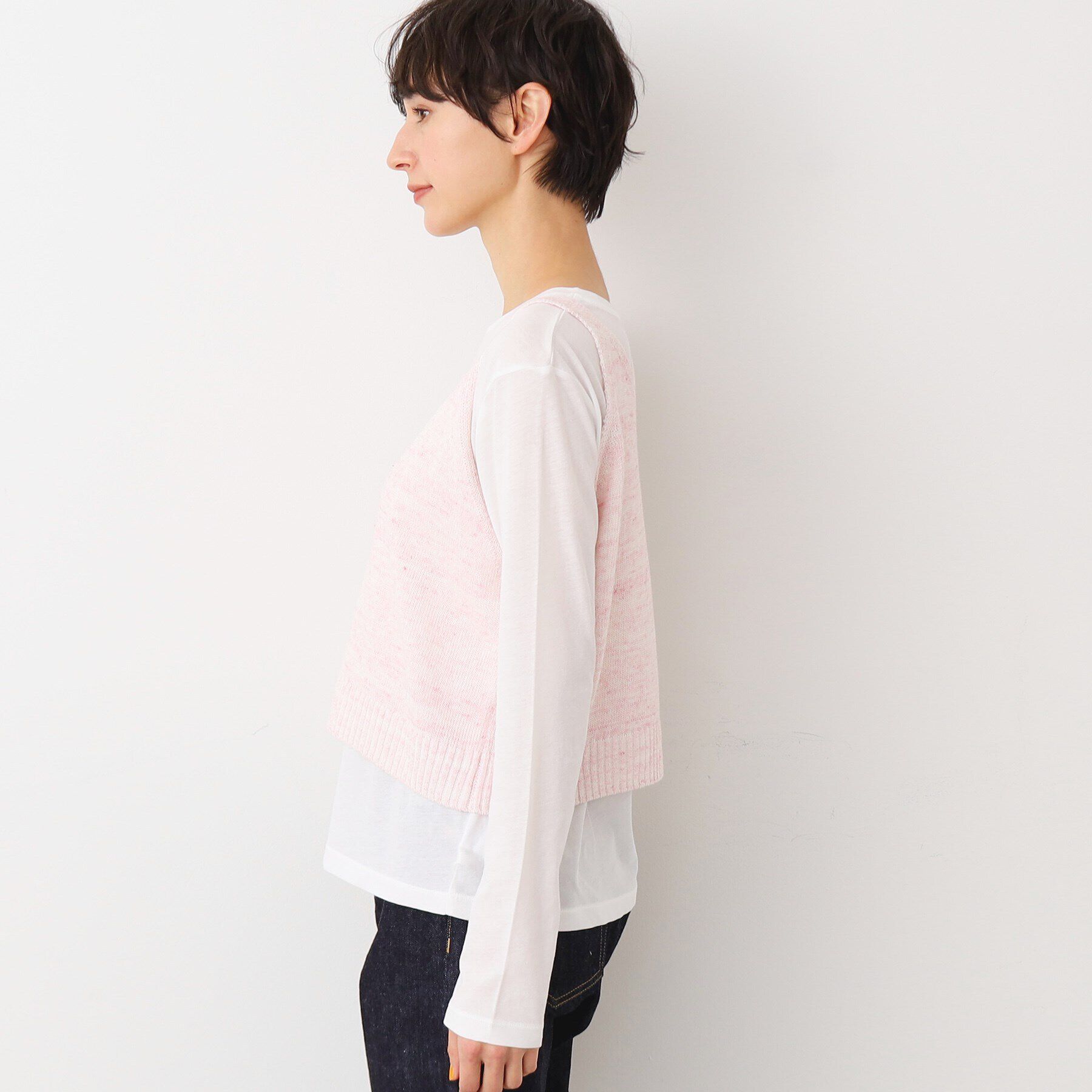 Dessin「【洗える】リネンニットキャミソール」|ベスト・ジレ|