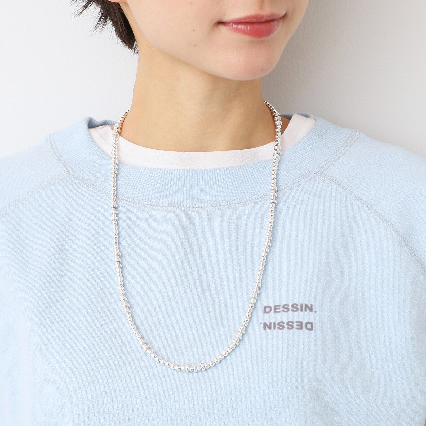 Dessin「シルバーボールチェーンロングネックレス」|ネックレス|